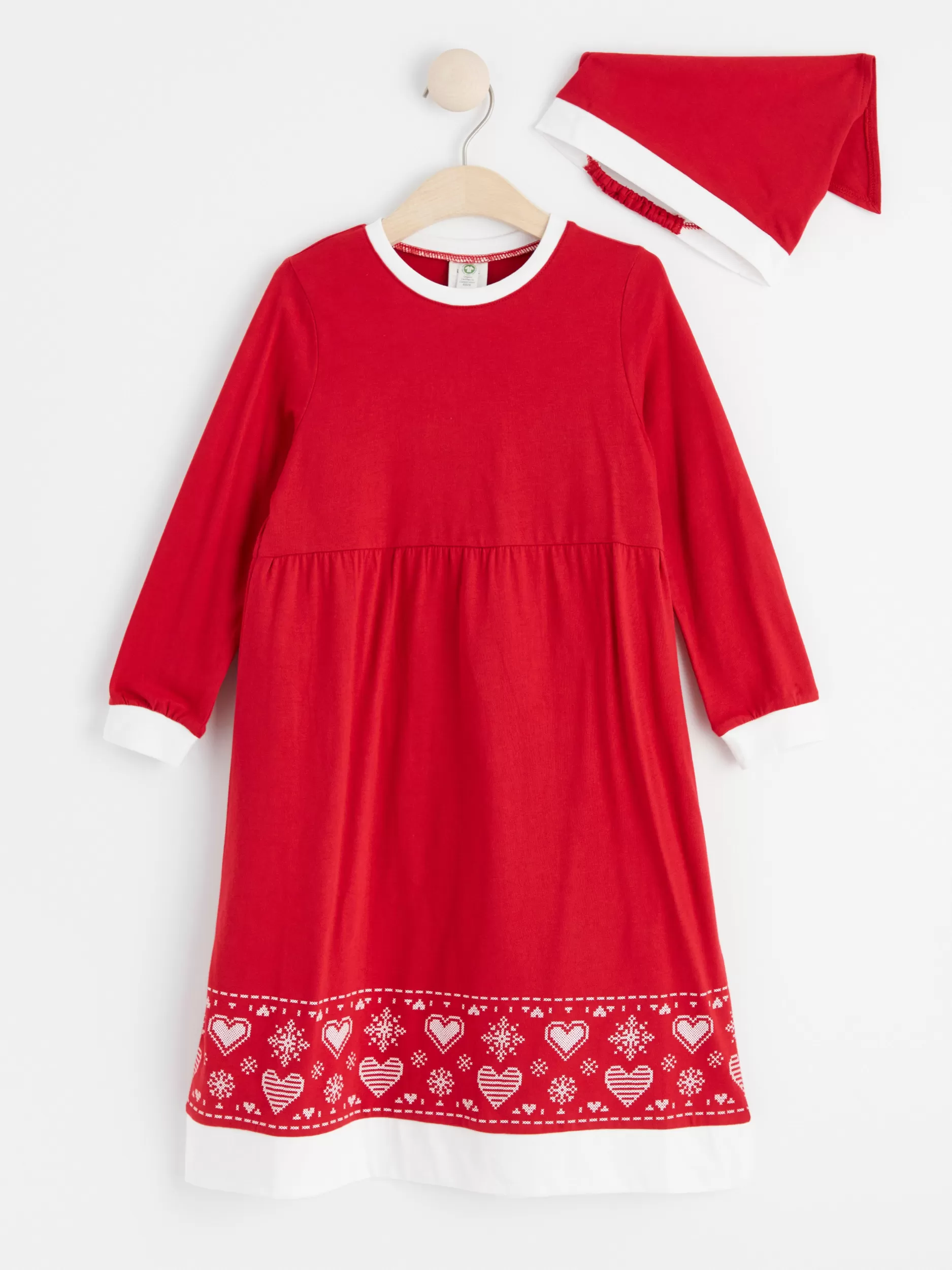 Lindex Nattøy<Julesett Med Kjole Og Hodeskjerf Dk Dusty Red