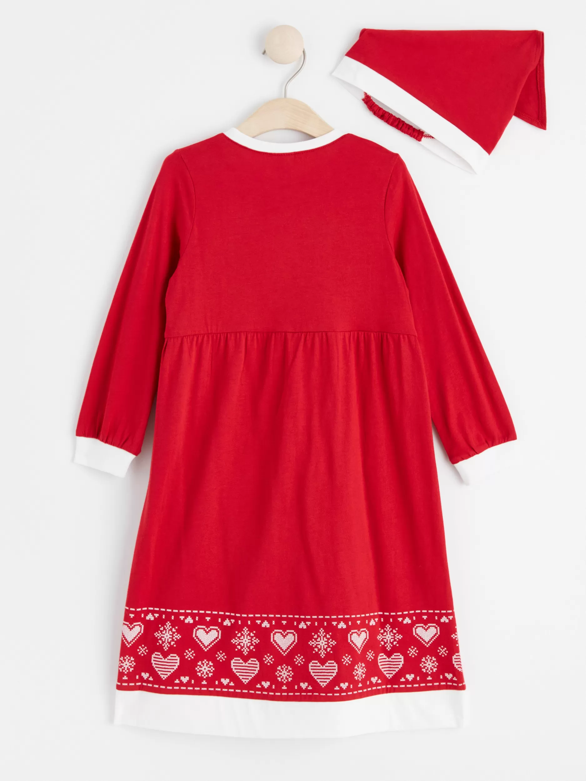 Lindex Nattøy<Julesett Med Kjole Og Hodeskjerf Dk Dusty Red