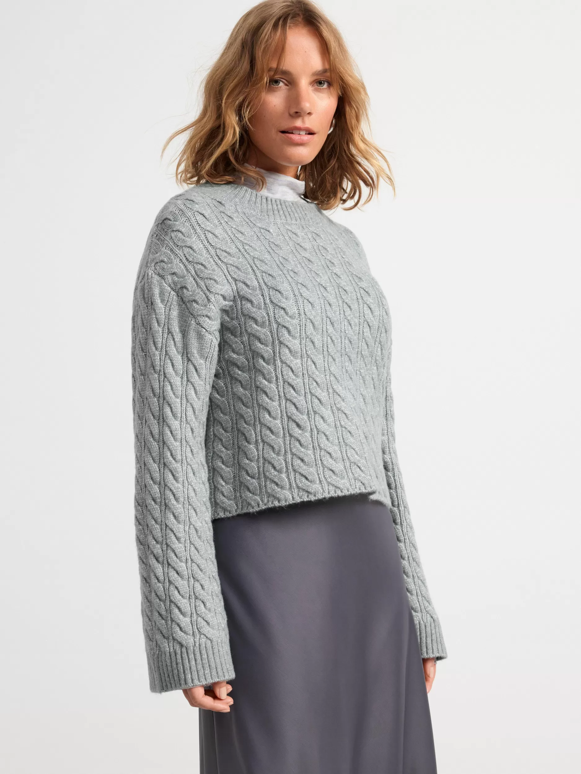 Lindex Gensere & Cardiganer<Kabelstrikket Genser Light Dusty Grey