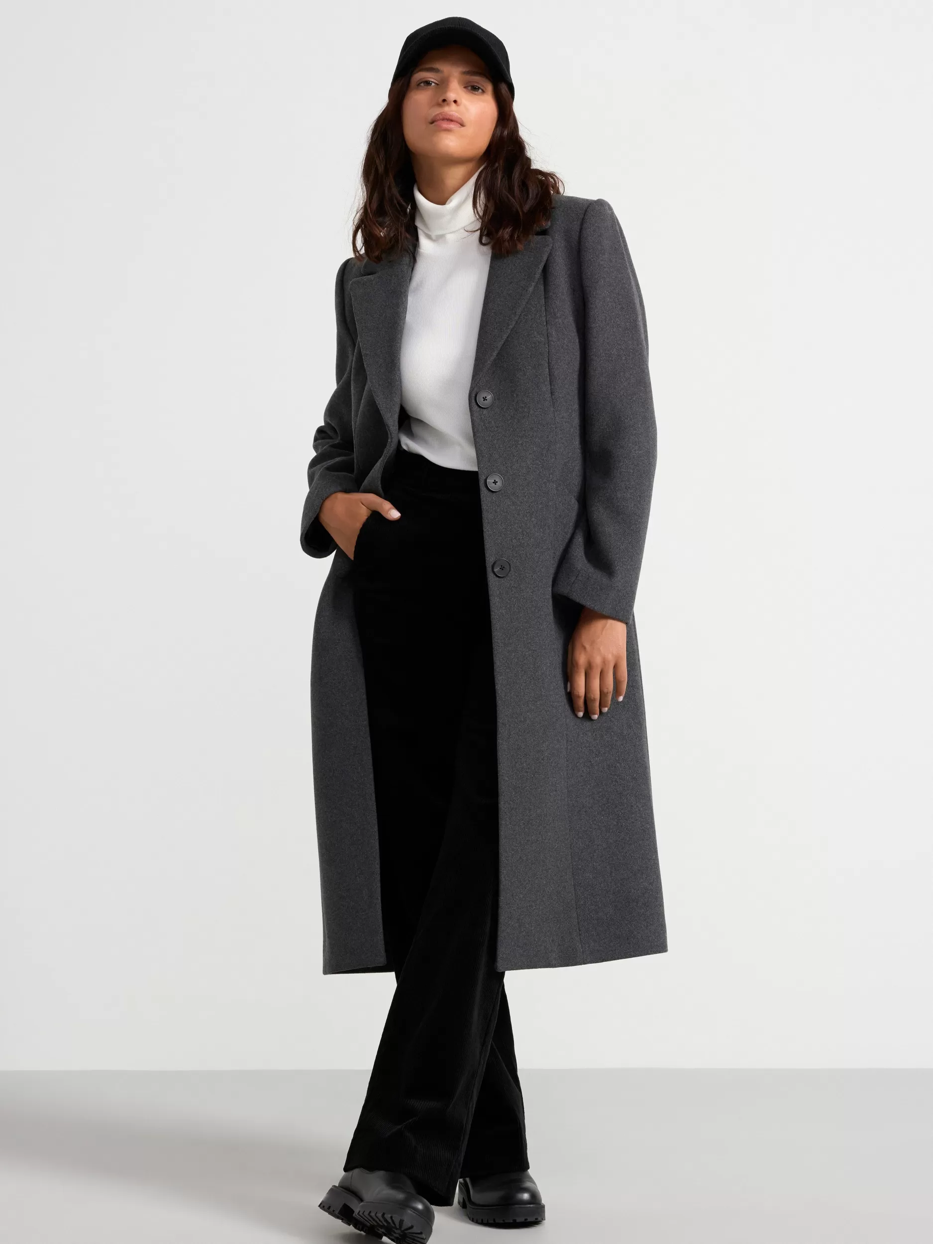 Lindex Yttertøy<Kape I Ullblanding Dark Grey Melange