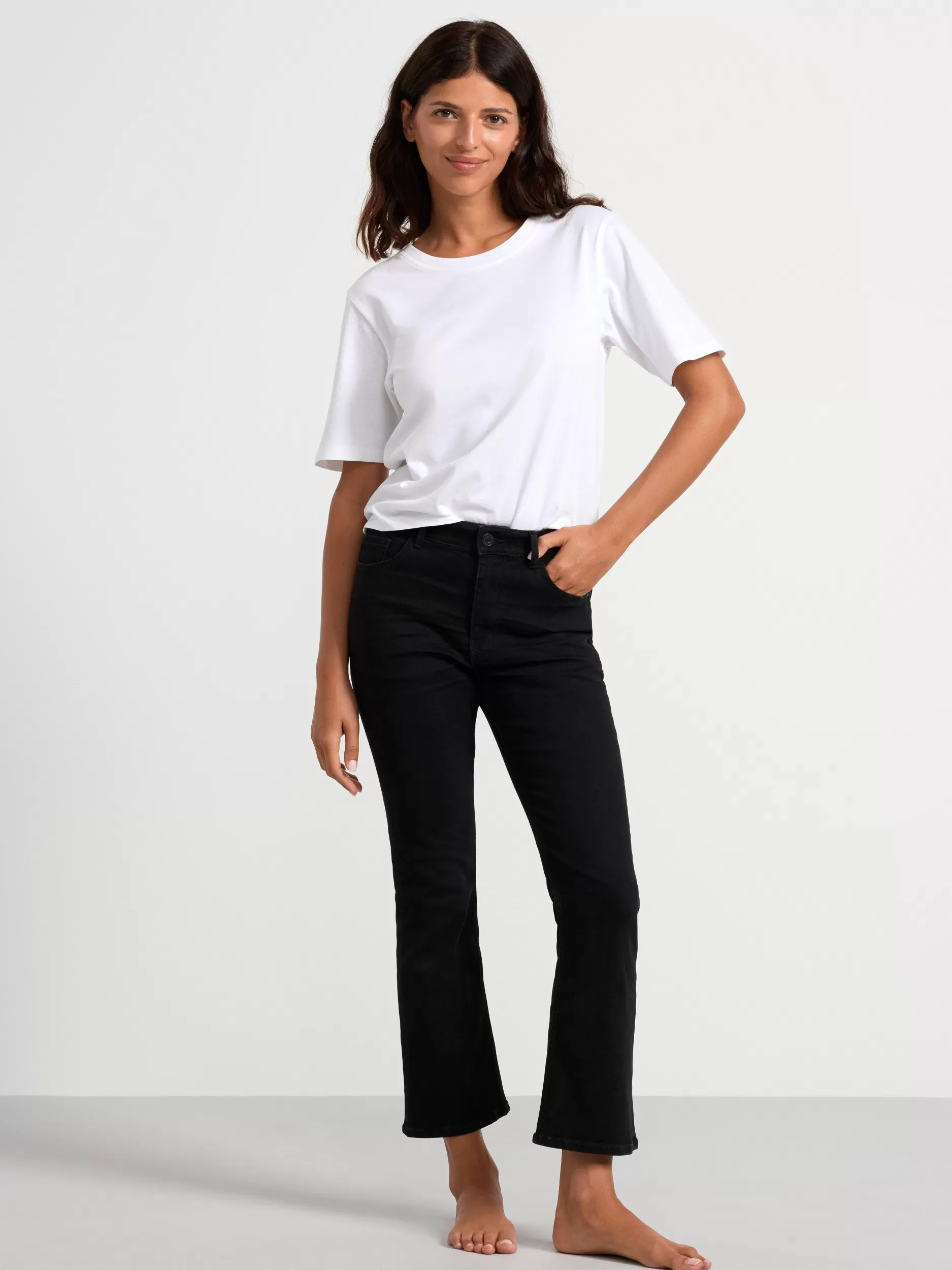 Lindex Jeans<Karen Jeans Med Utsvingte, Avkortede Ben Black