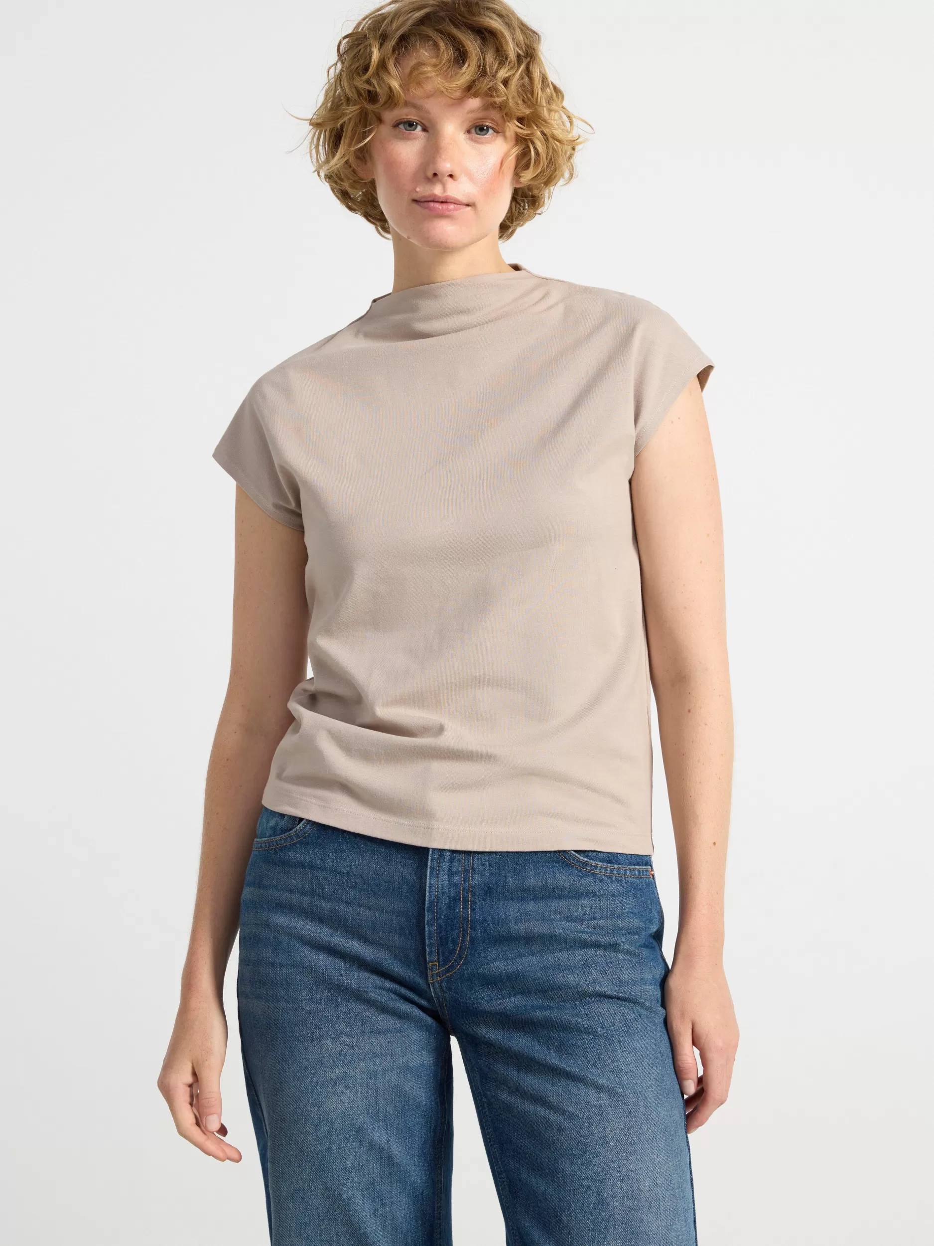 Lindex Topper & T-Skjorter<Kortermet, Ettersittende Overdel Light Dusty Beige