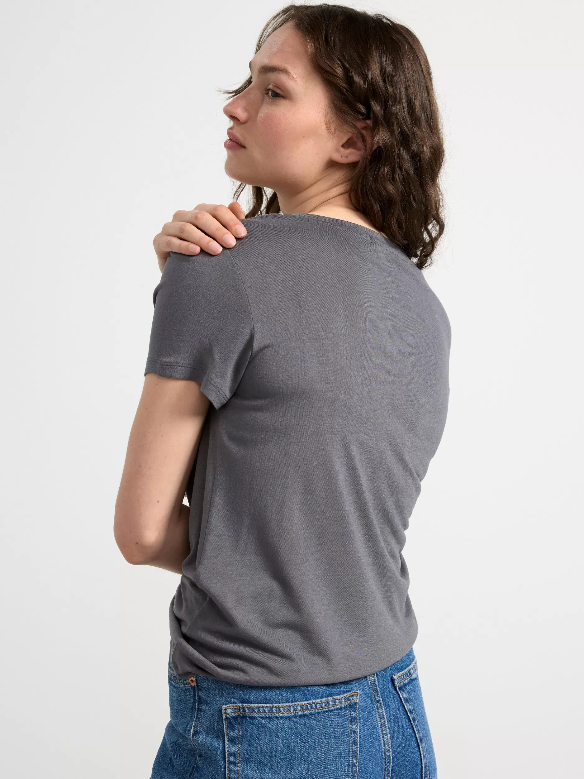 Lindex Topper & T-Skjorter<Kortermet Overdel Dark Grey