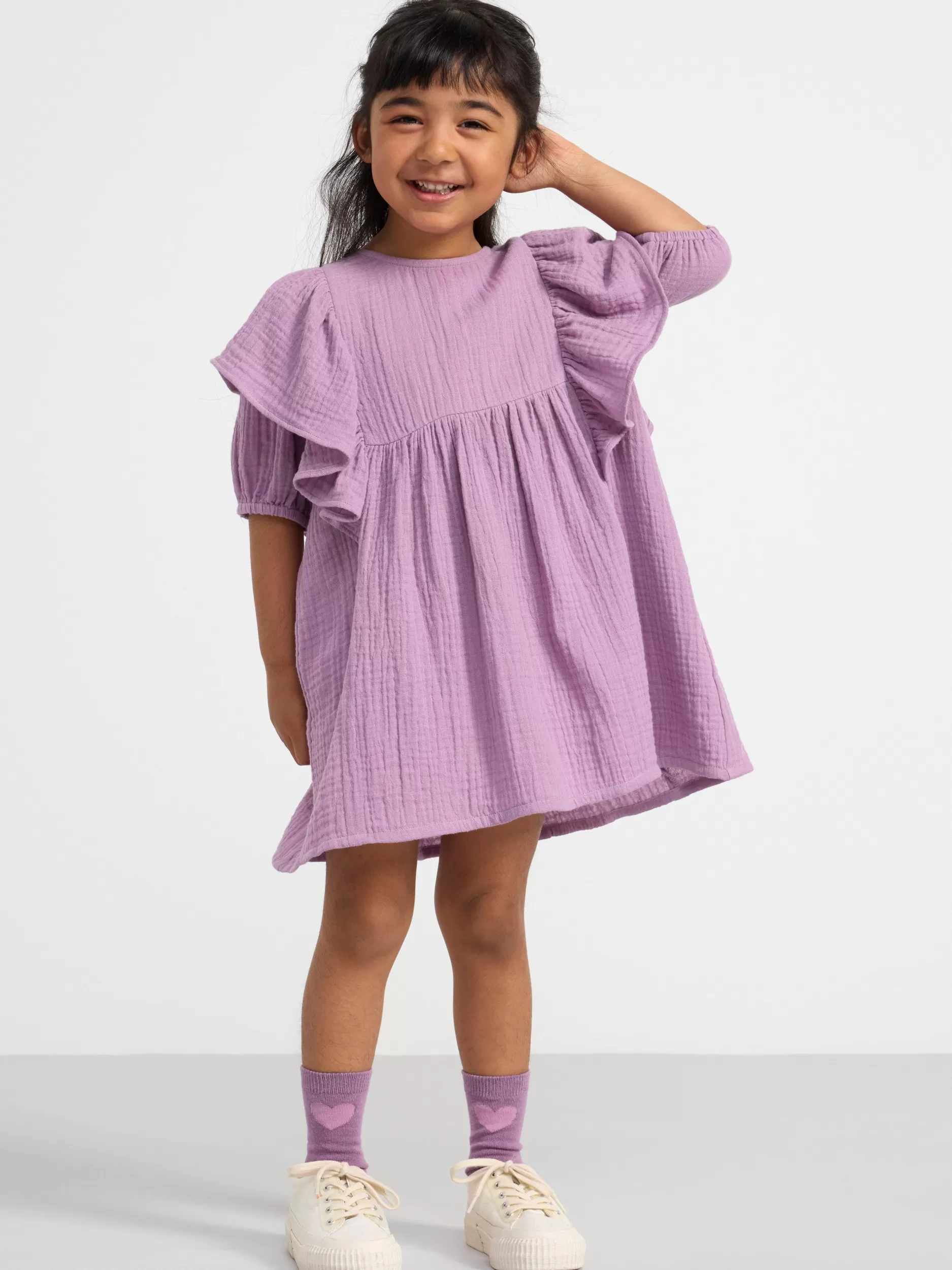 Lindex Kjoler<Kreppet, Kortermet Kjole Light Dusty Lilac