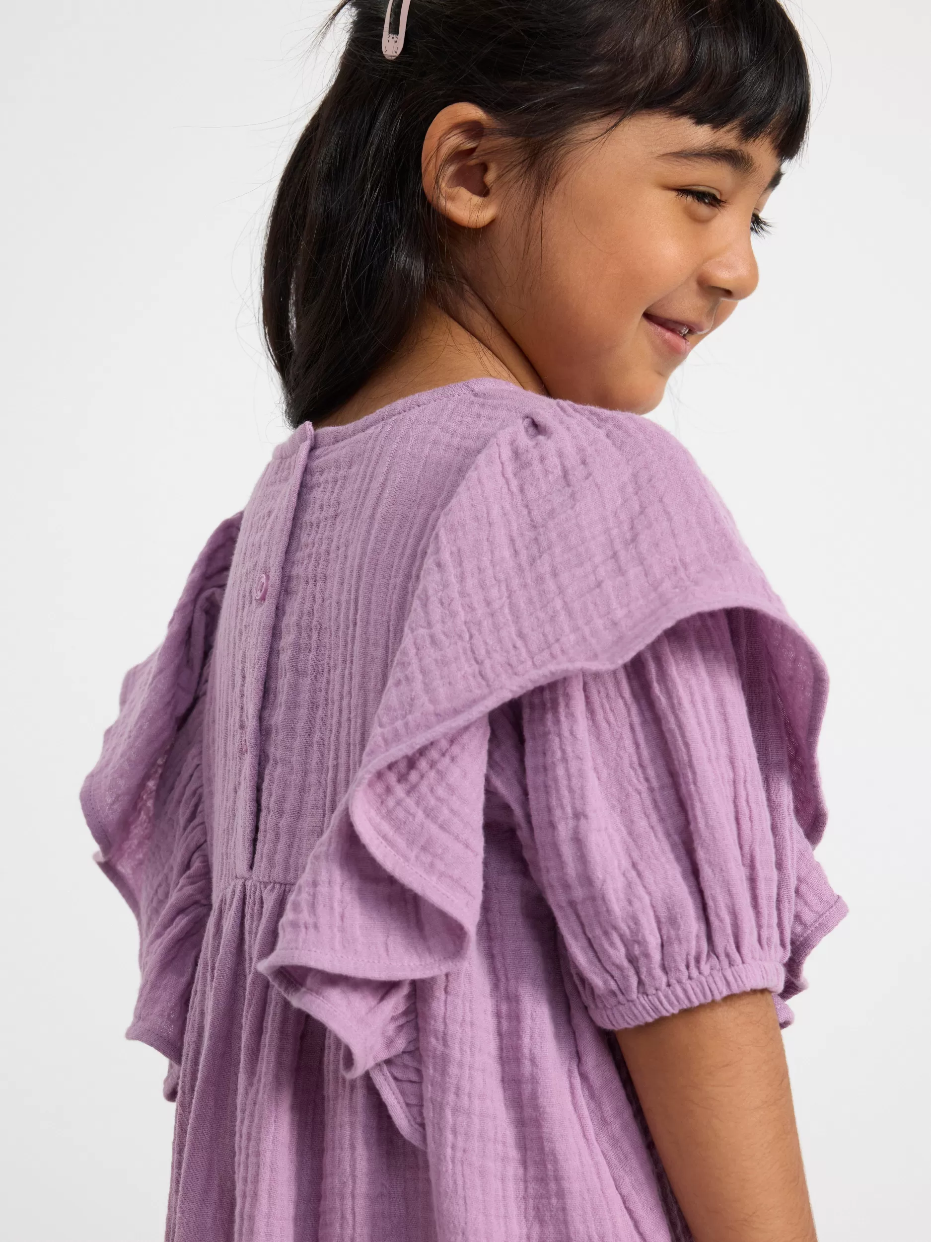 Lindex Kjoler<Kreppet, Kortermet Kjole Light Dusty Lilac