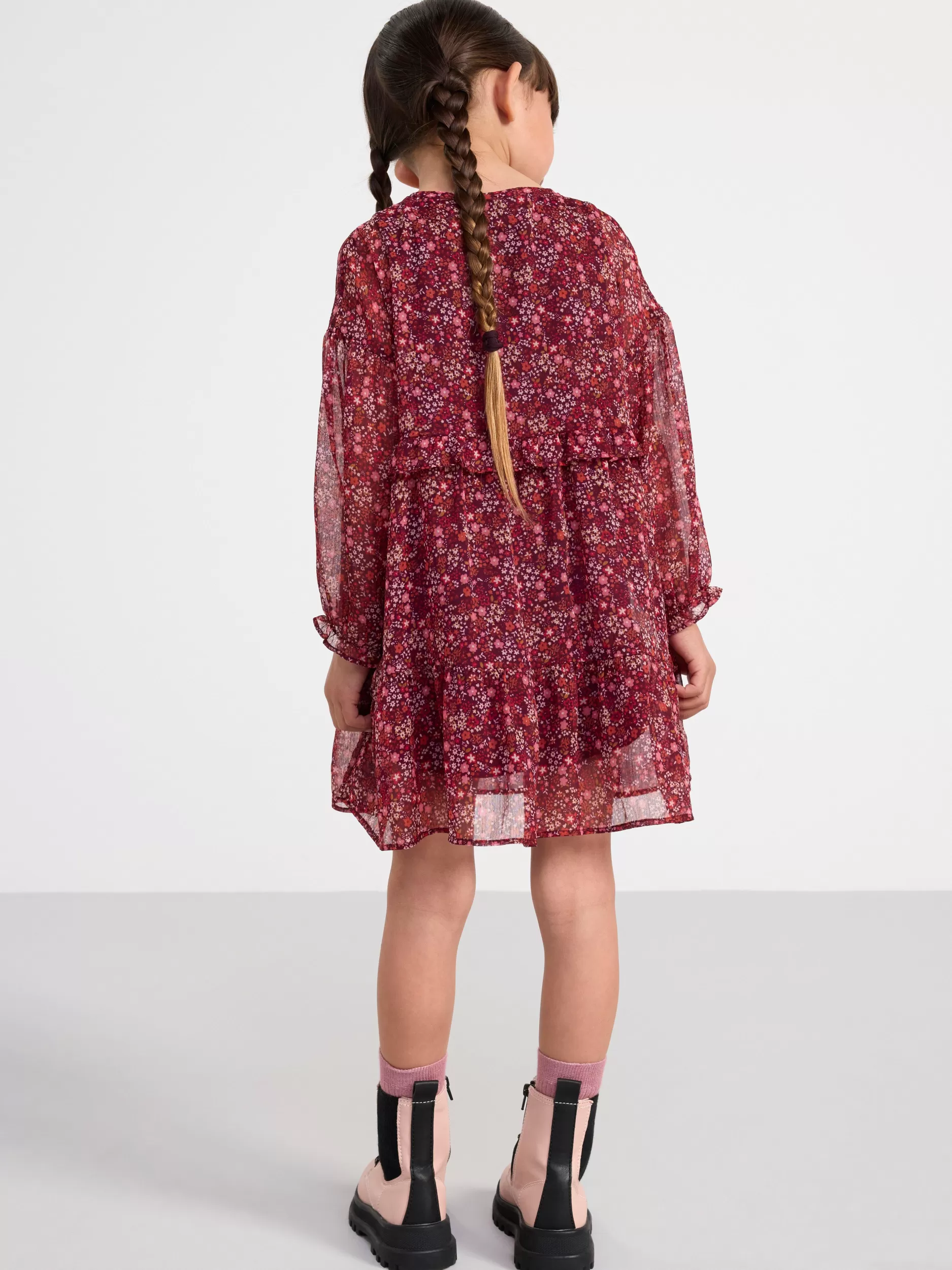 Lindex Kjoler<Lagdelt Kjole Med Blomster Dark Lilac