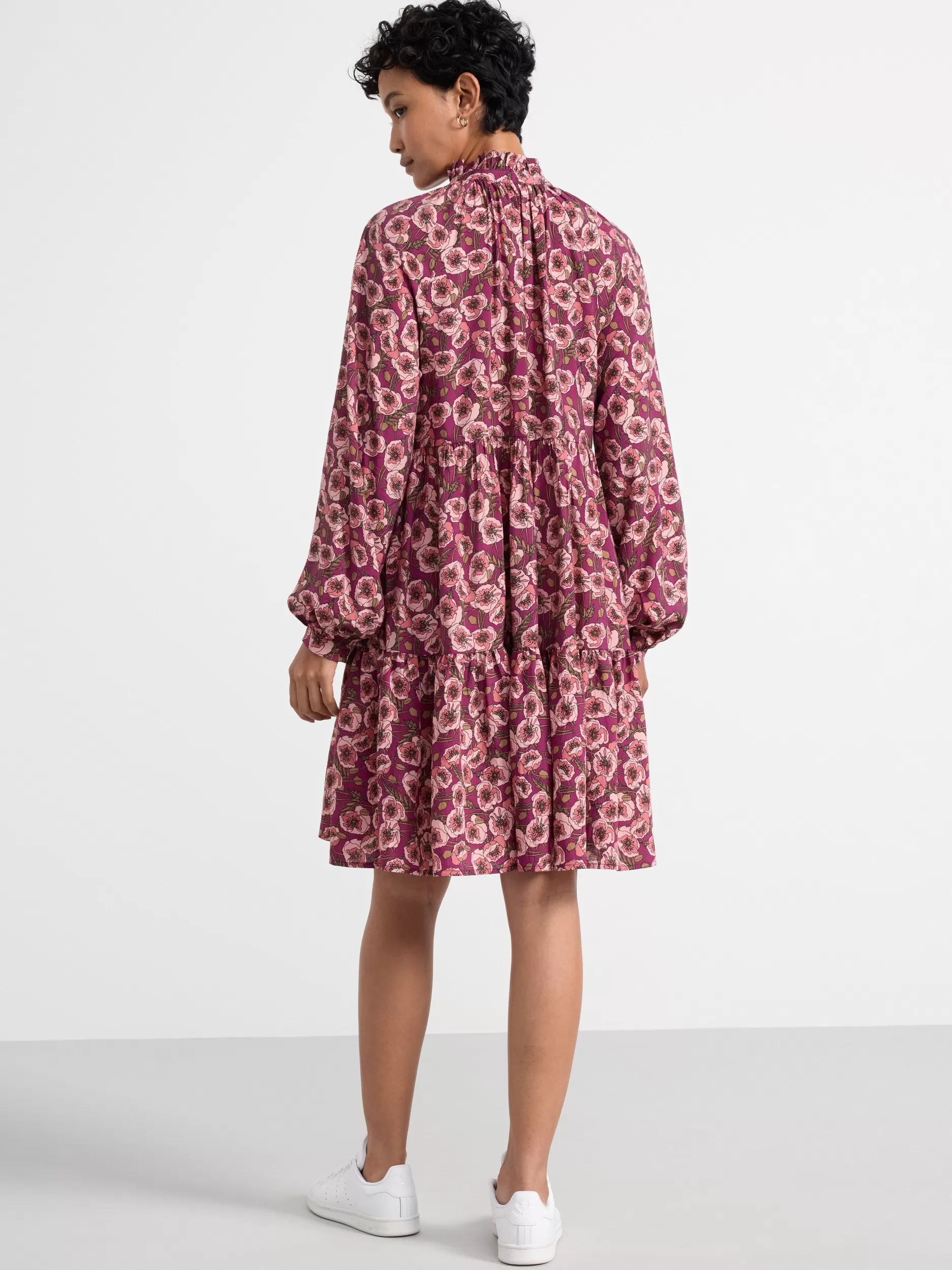 Lindex Kjoler<Lagdelt, Langermet Kjole Dark Pink