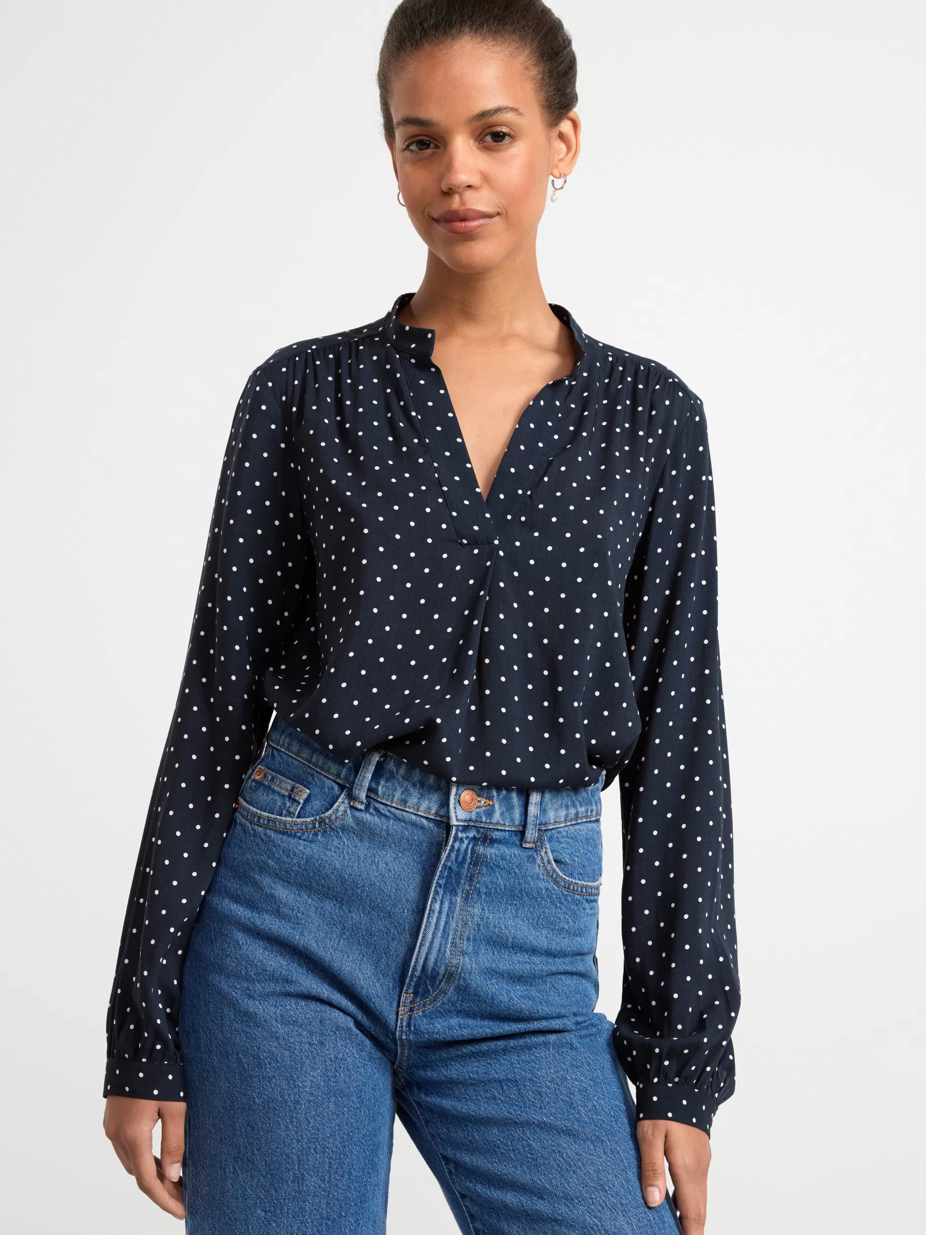 Lindex Bluser & Skjorter<Langermet Bluse Dark Navy