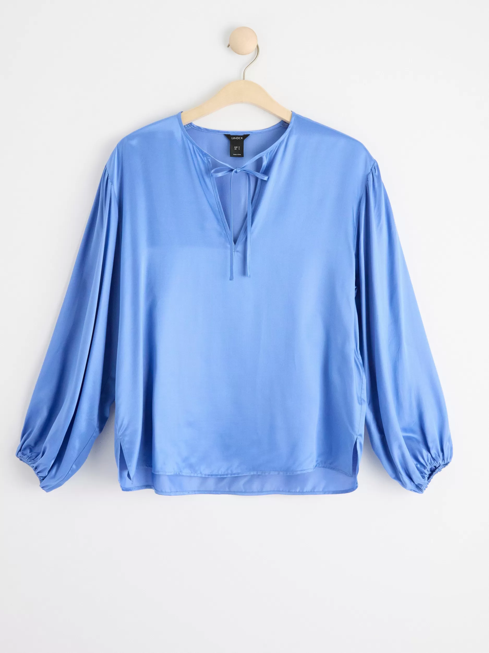 Lindex Bluser & Skjorter<Langermet Bluse I Silkeblanding Light Dusty Blue