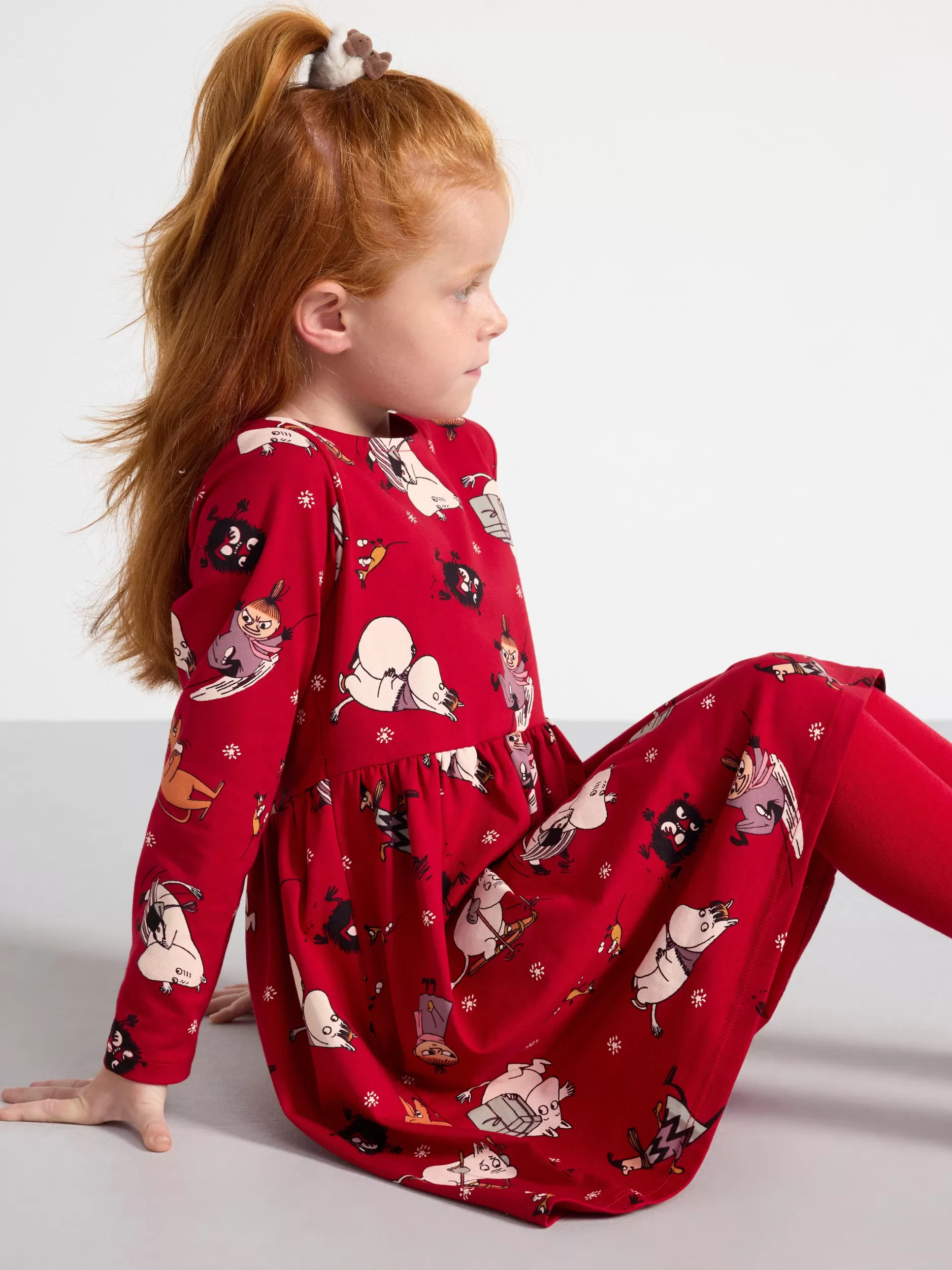 Lindex Kjoler<Langermet Kjole Med Mummi-Trykk Dark Red