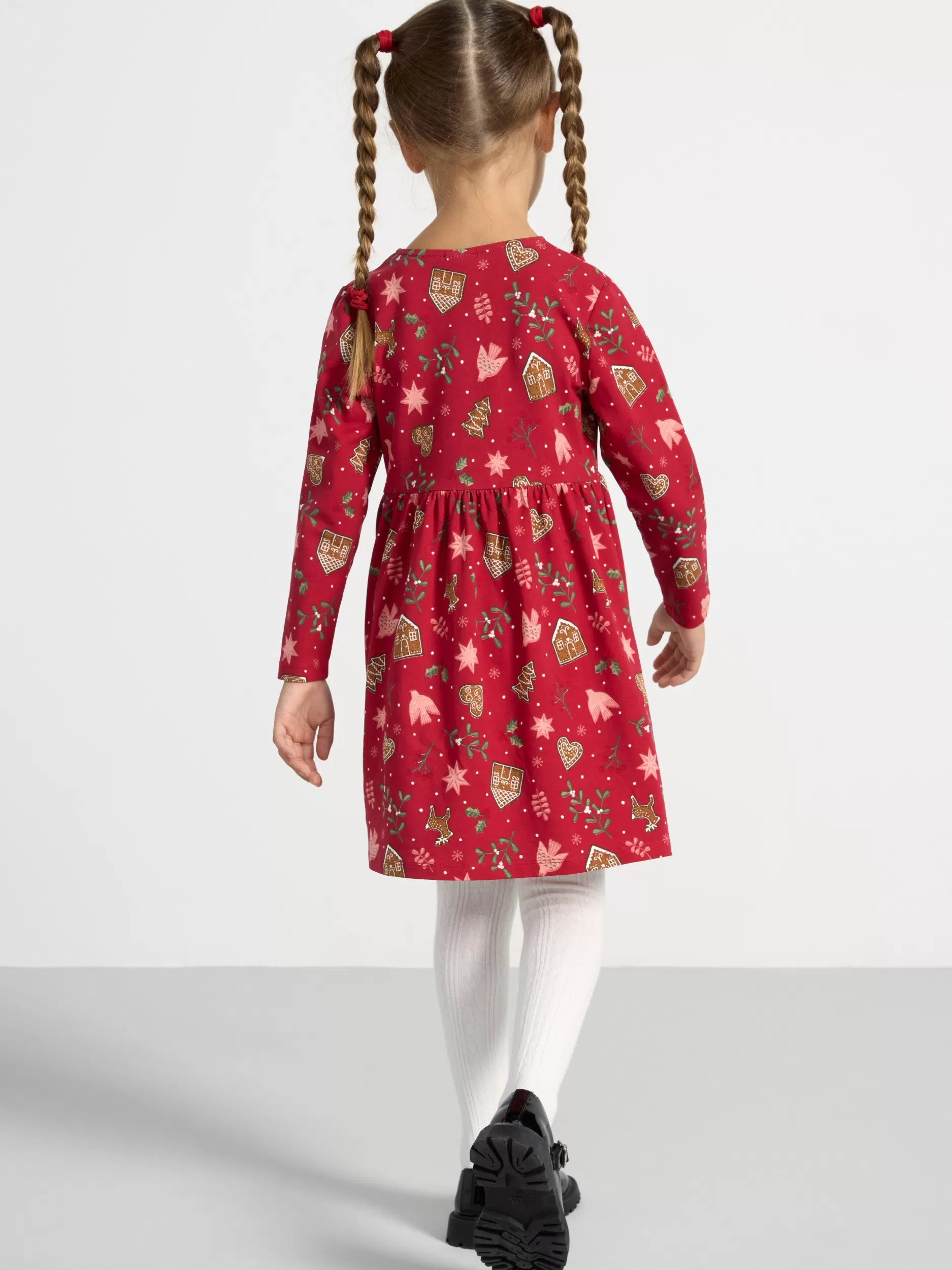 Lindex Kjoler<Langermet Kjole Med Pepperkaker Dark Red