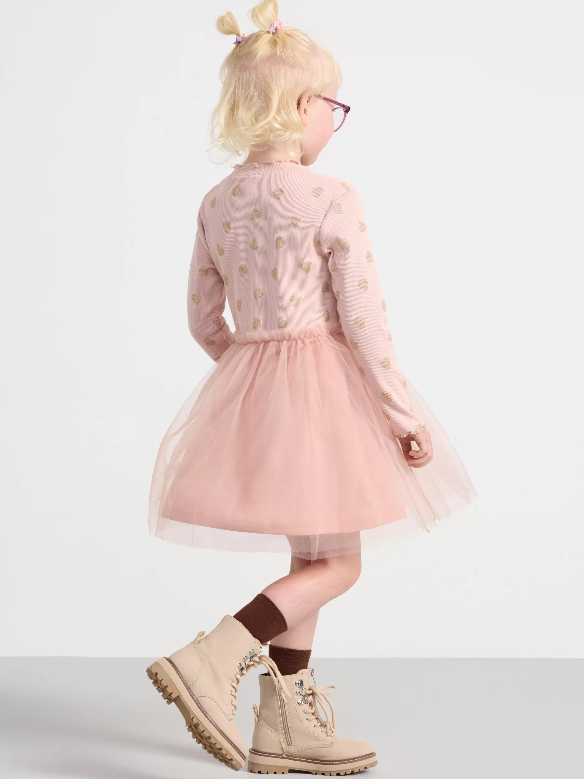 Lindex Kjoler<Langermet Kjole Med TyllSkjørt Dusty Pink