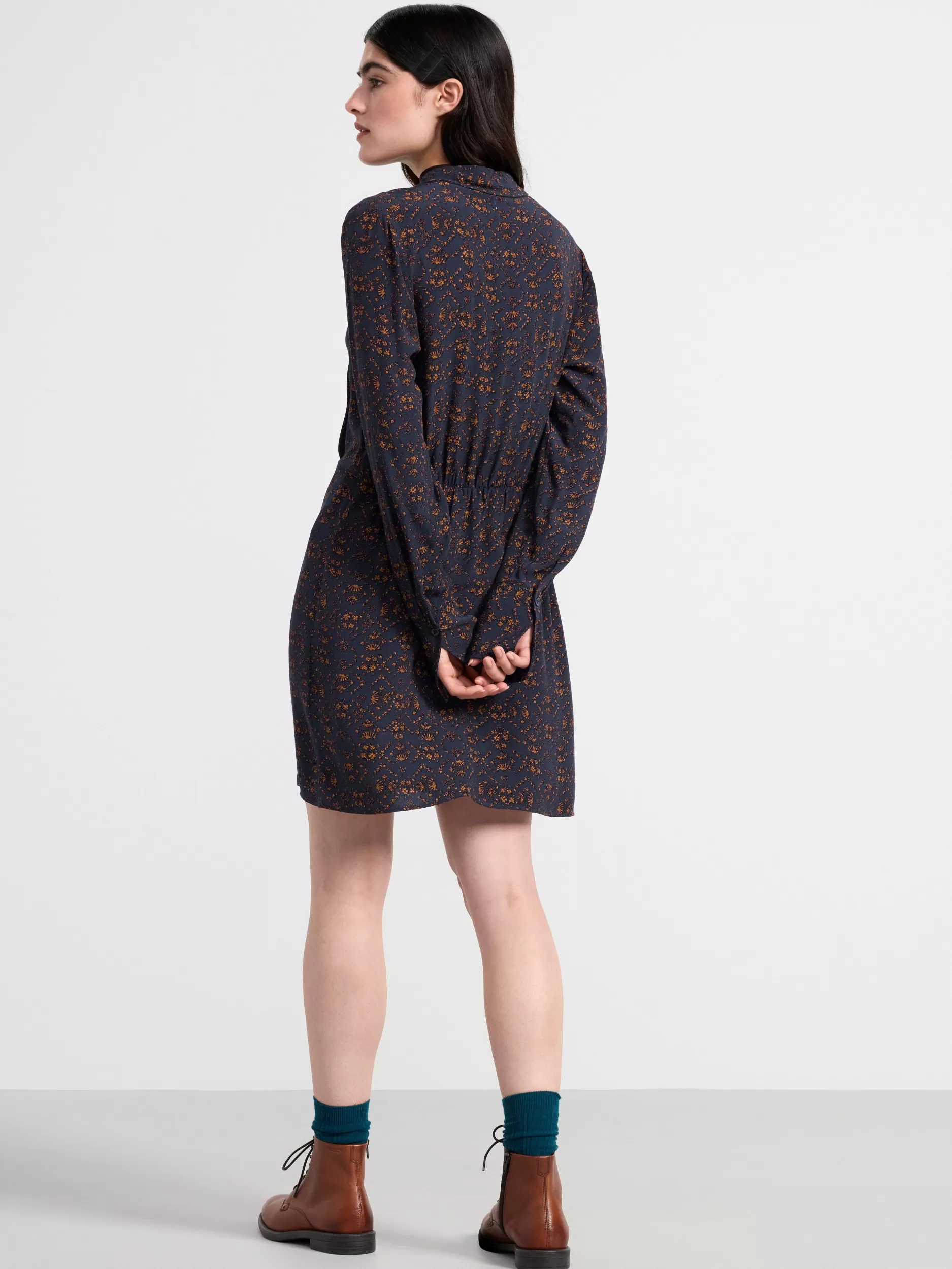 Lindex Kjoler<Langermet Minikjole Med Monster Dark Navy