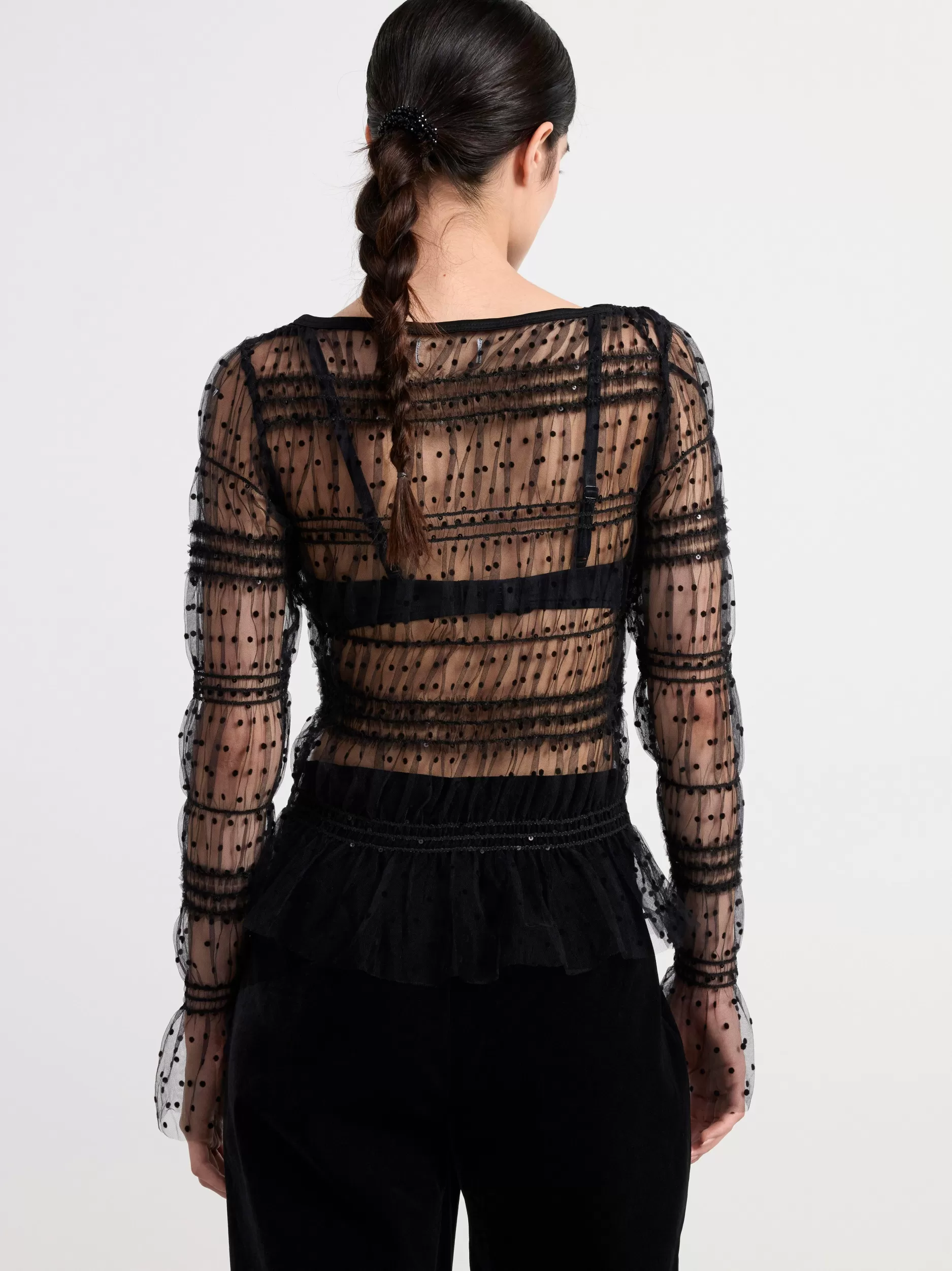 Lindex Topper & T-Skjorter<Langermet Nettingoverdel Black