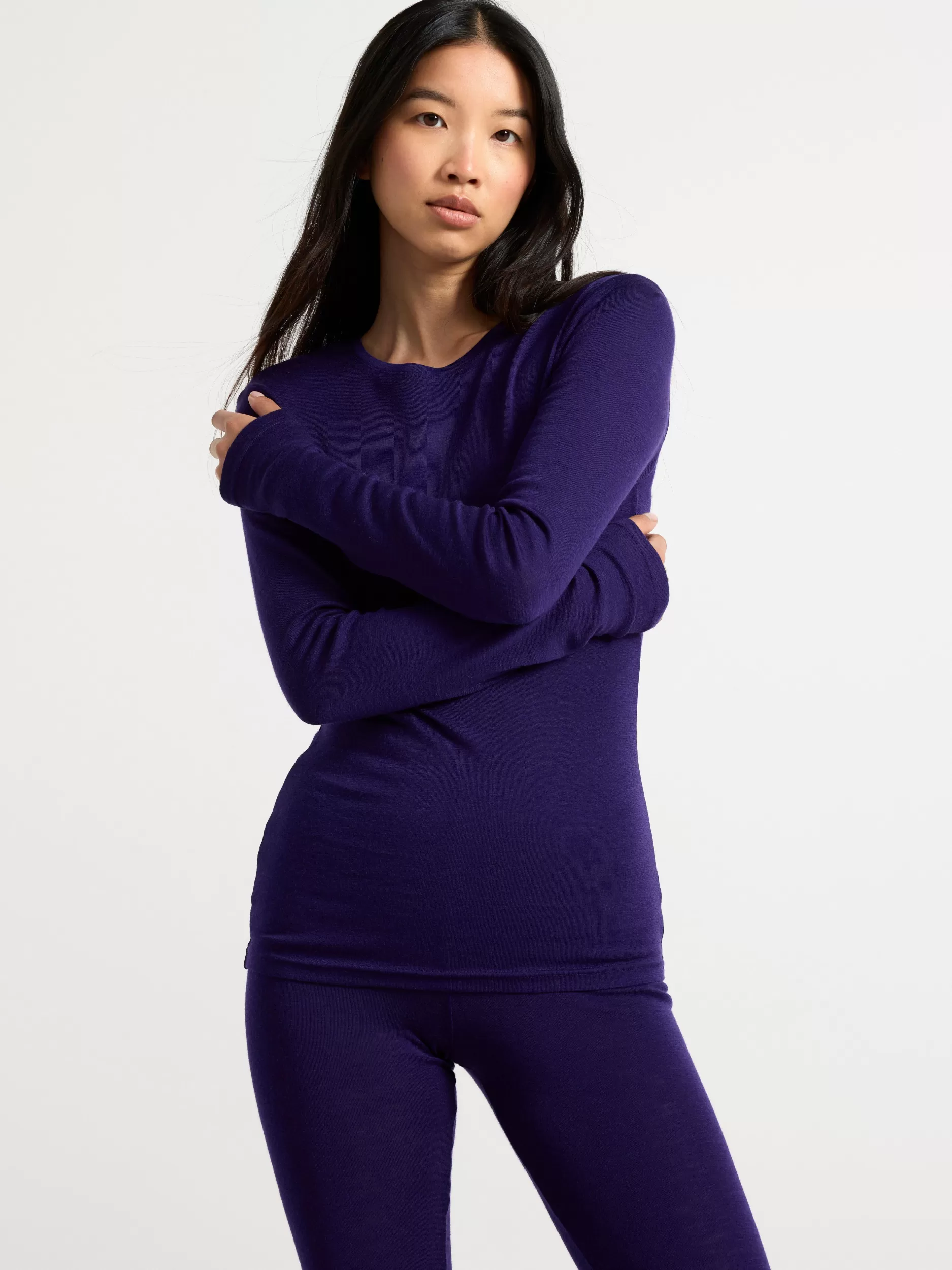 Lindex Topper & T-Skjorter<Langermet Overdel I Merinoull Dark Lilac