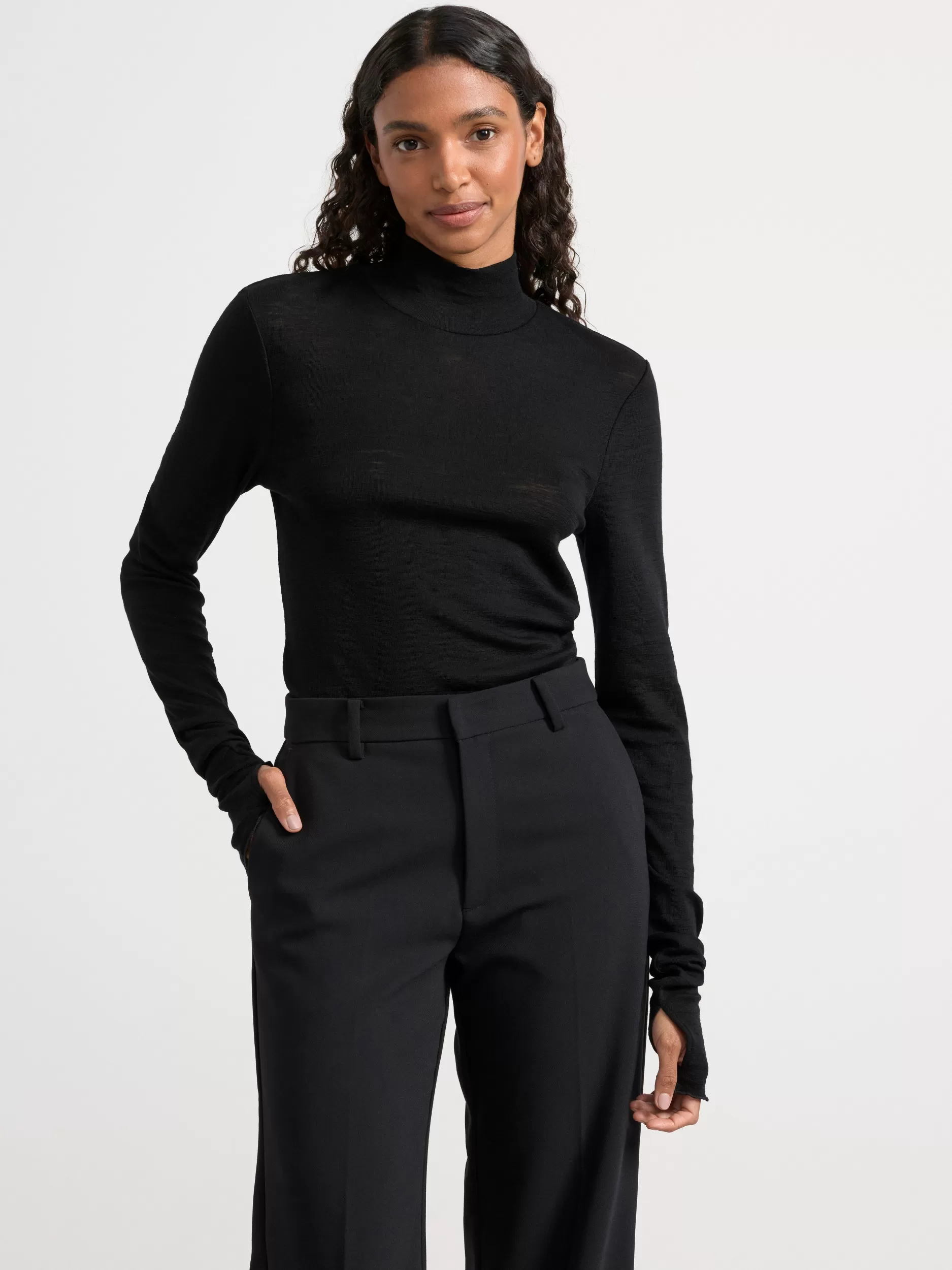 Lindex Topper & T-Skjorter<Langermet Overdel I Merinoull Black