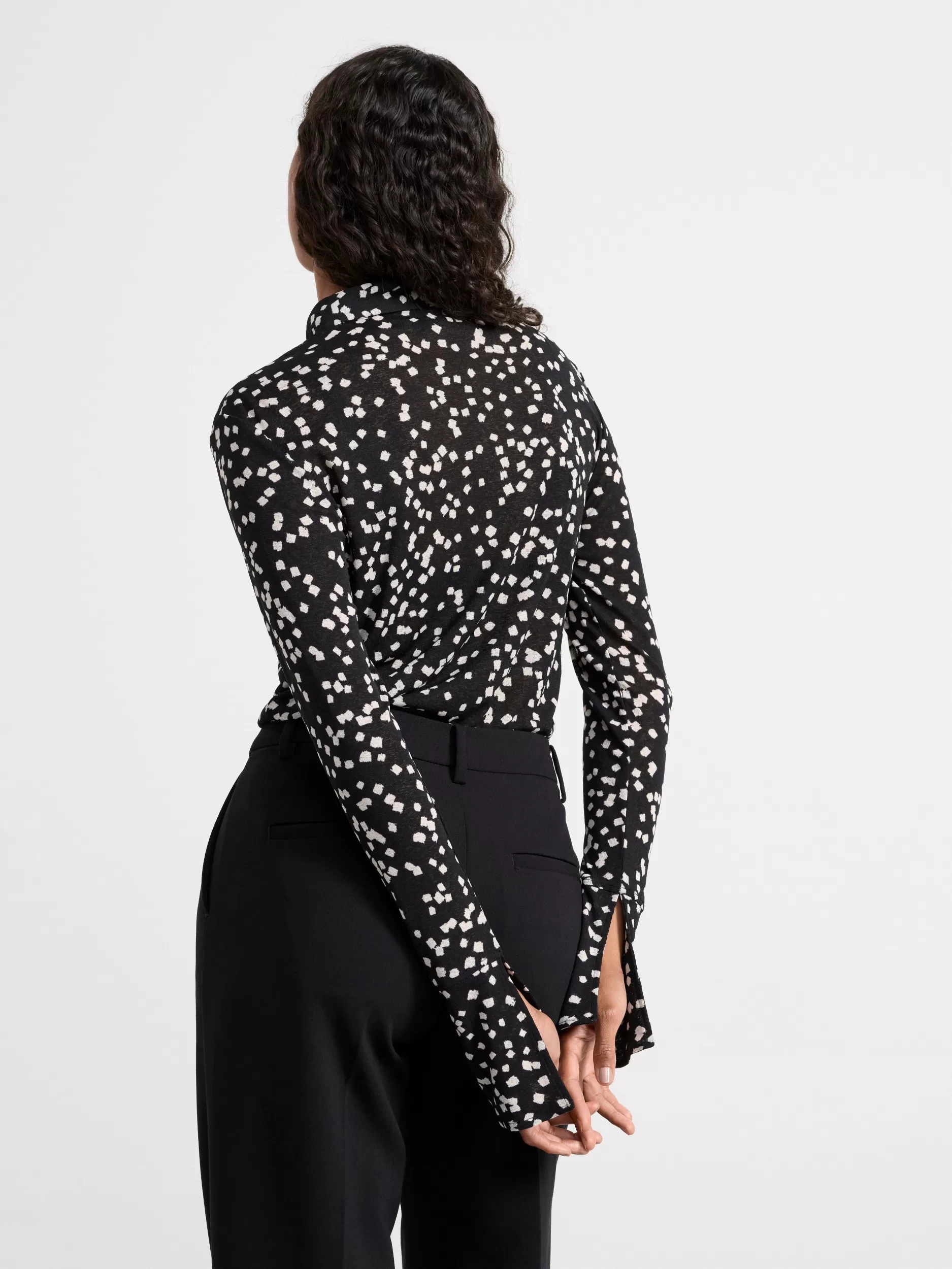 Lindex Topper & T-Skjorter<Langermet Overdel Med Krage Black