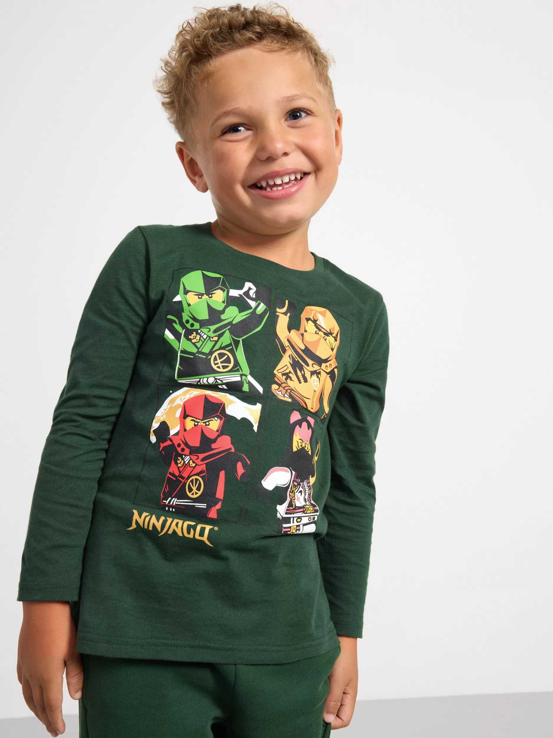 Lindex Topper & T-Skjorter<Langermet Overdel Med Ninjago Dark Dusty Green