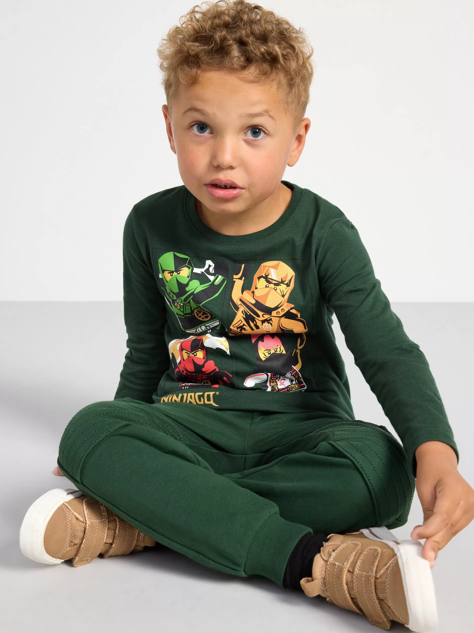 Lindex Topper & T-Skjorter<Langermet Overdel Med Ninjago Dark Dusty Green