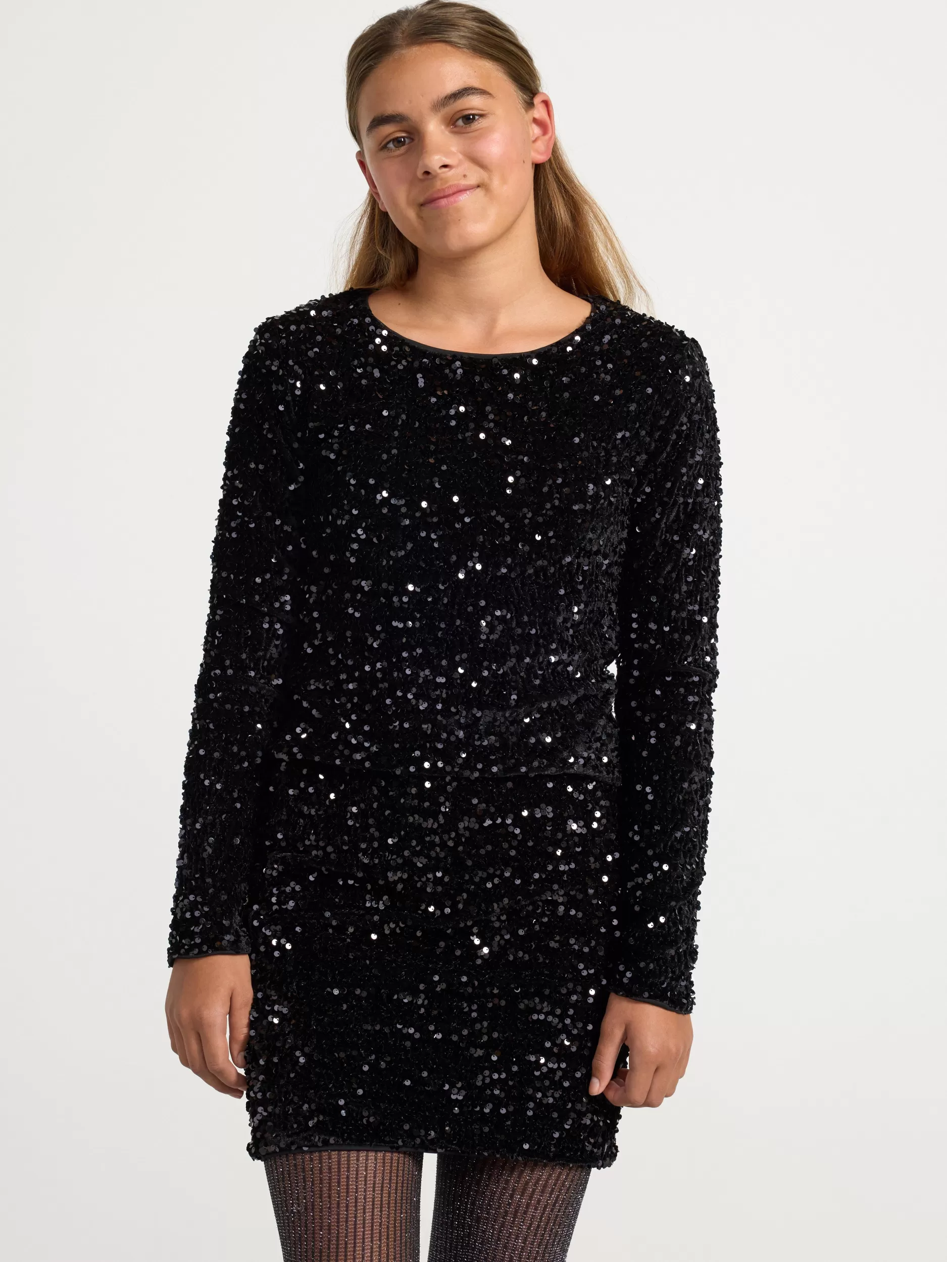 Lindex Topper & T-Skjorter<Langermet Overdel Med Paljetter Black