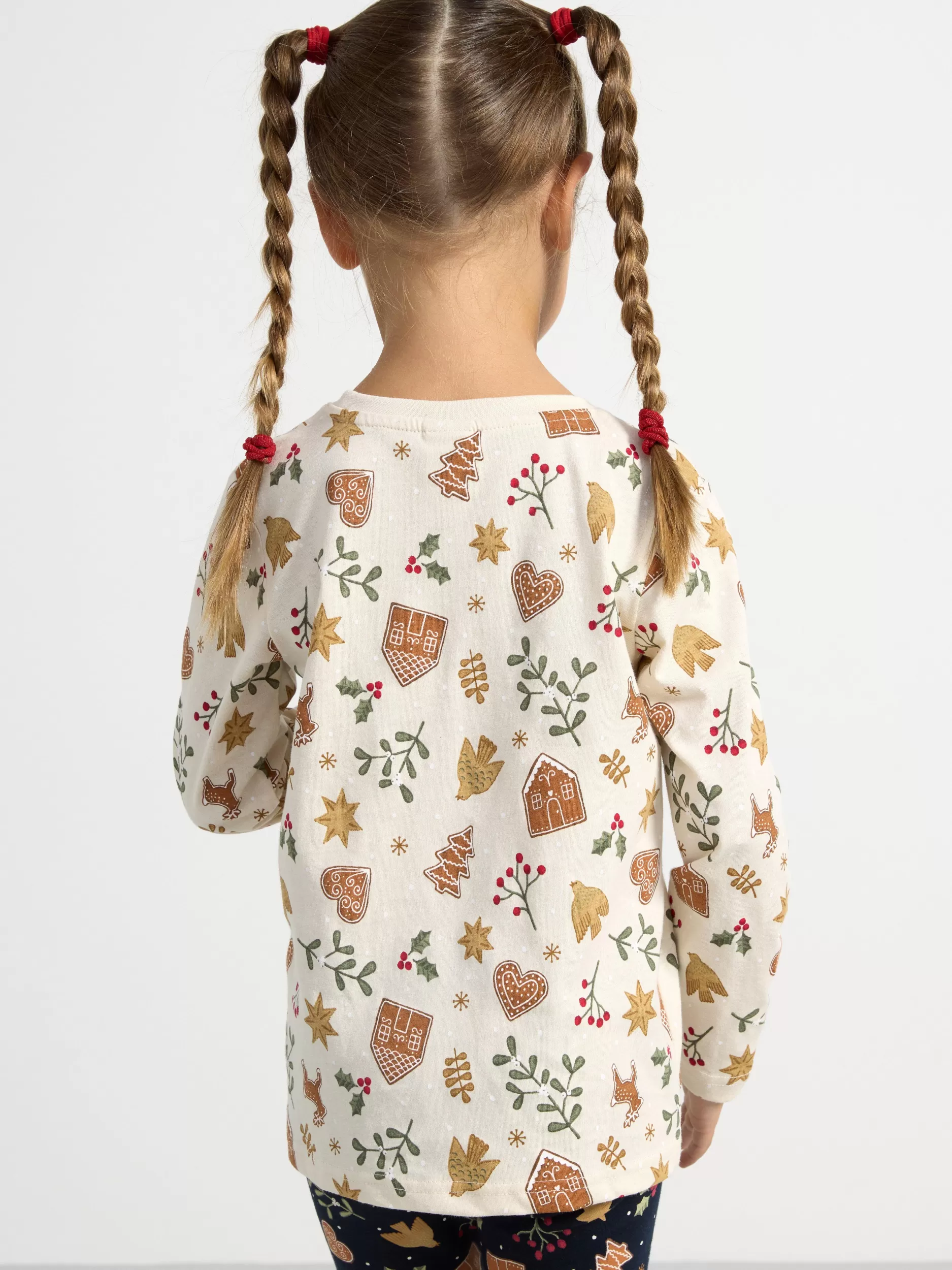 Lindex Topper & T-Skjorter<Langermet Overdel Med Pepperkaketrykk Light Beige