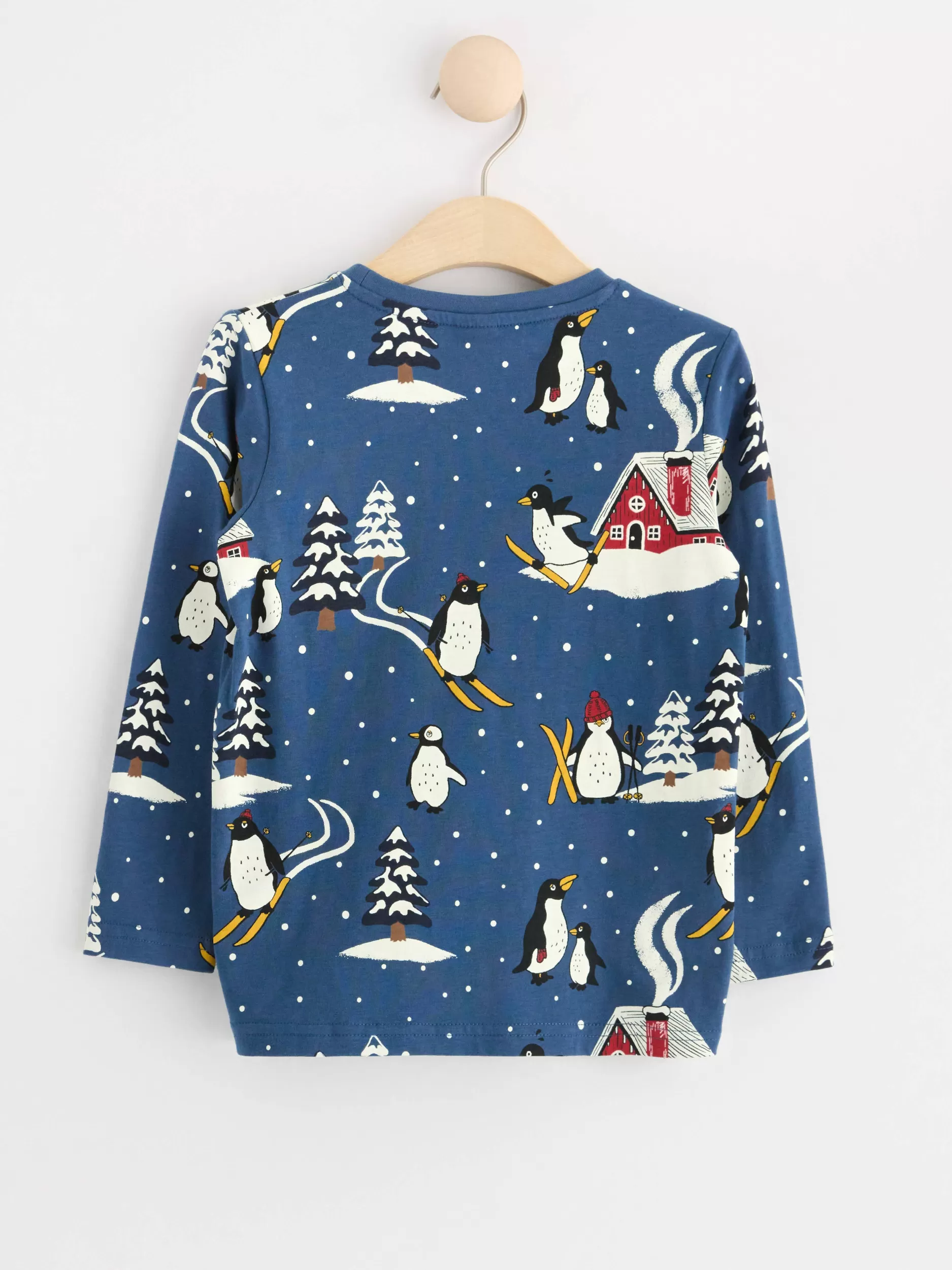 Lindex Topper & T-Skjorter<Langermet Overdel Med Pingviner Dark Dusty Blue