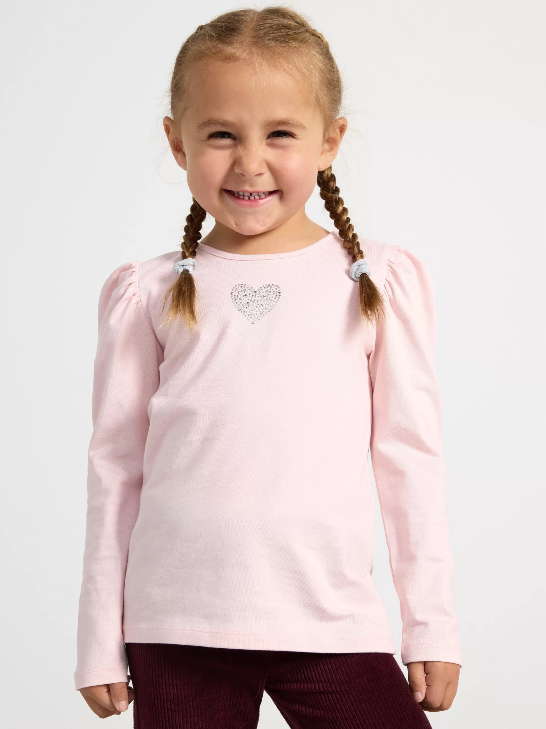 Lindex Topper & T-Skjorter<Langermet Overdel Med Rhinsteiner Light Dusty Pink