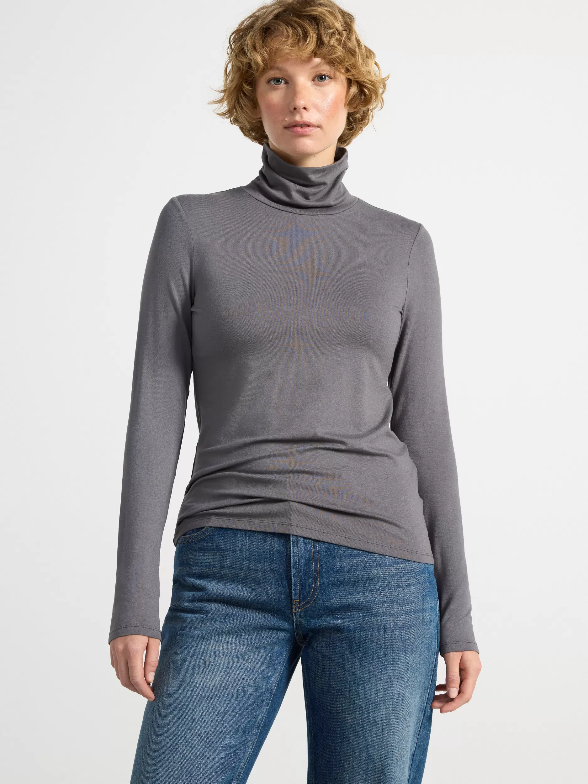 Lindex Topper & T-Skjorter<Langermet Overdel Med Rullekrage Dark Grey