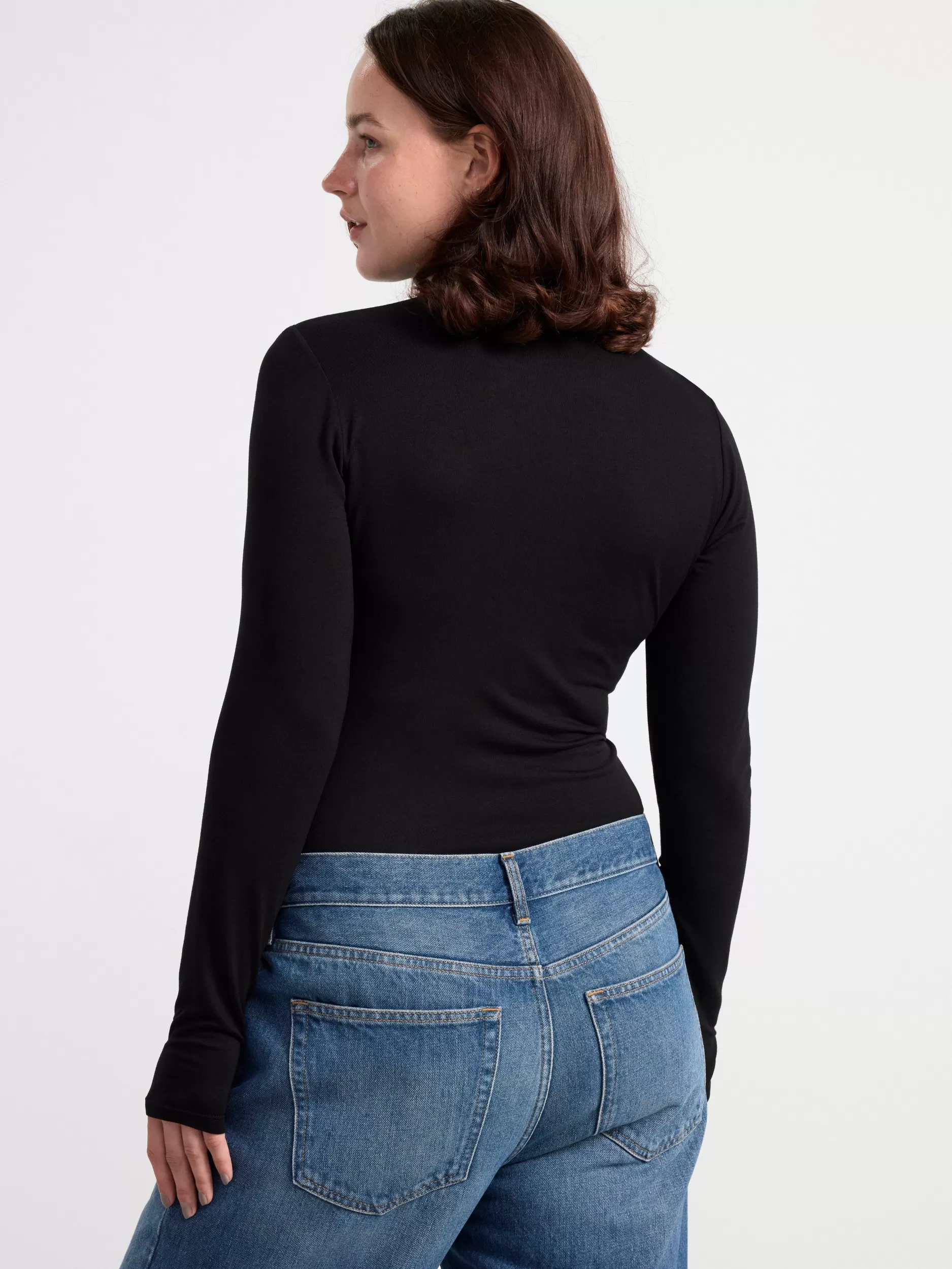Lindex Topper & T-Skjorter<Langermet Overdel Med Rullekrage Black