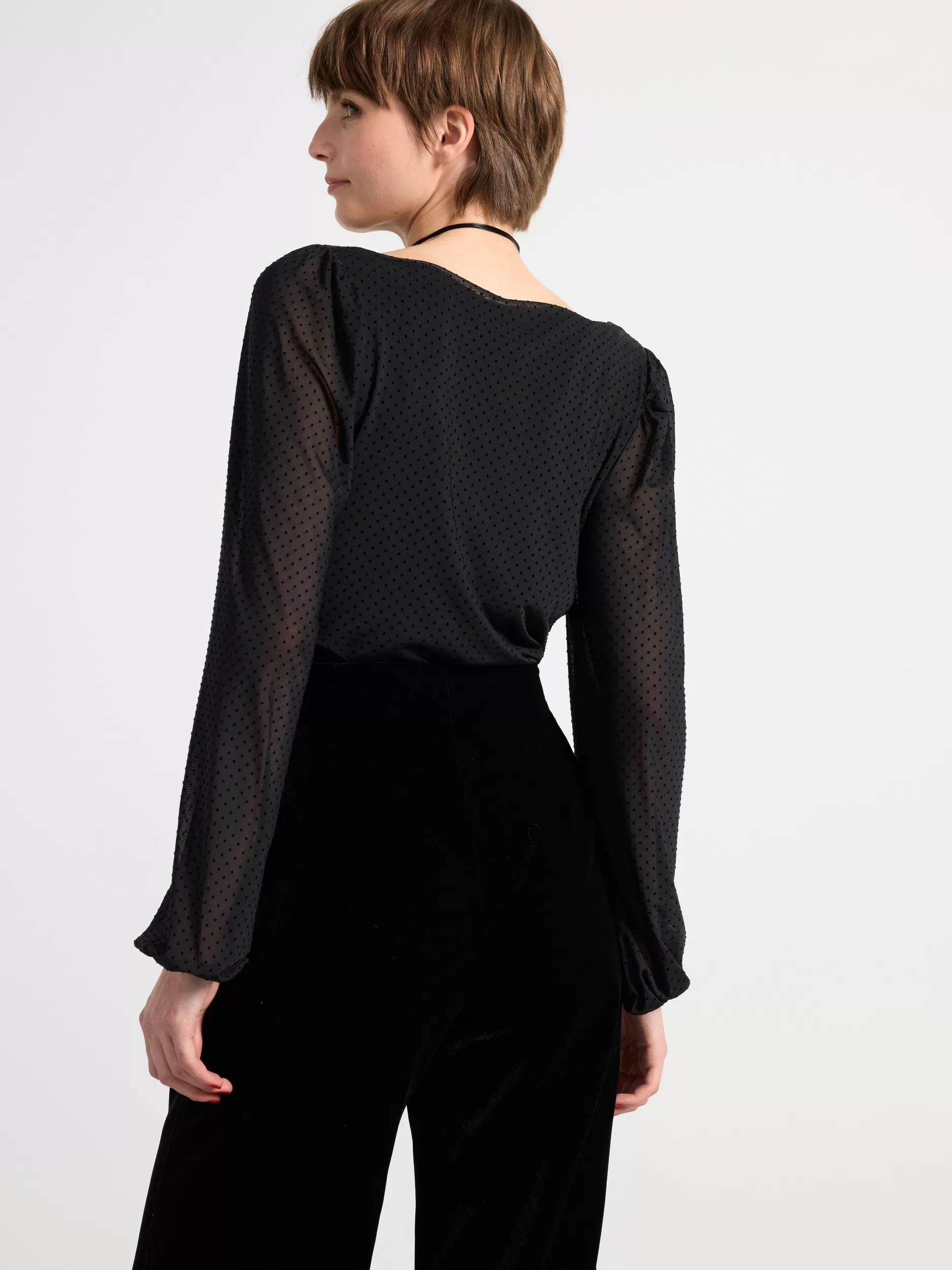 Lindex Topper & T-Skjorter<Langermet Overdel Med Rynking Black