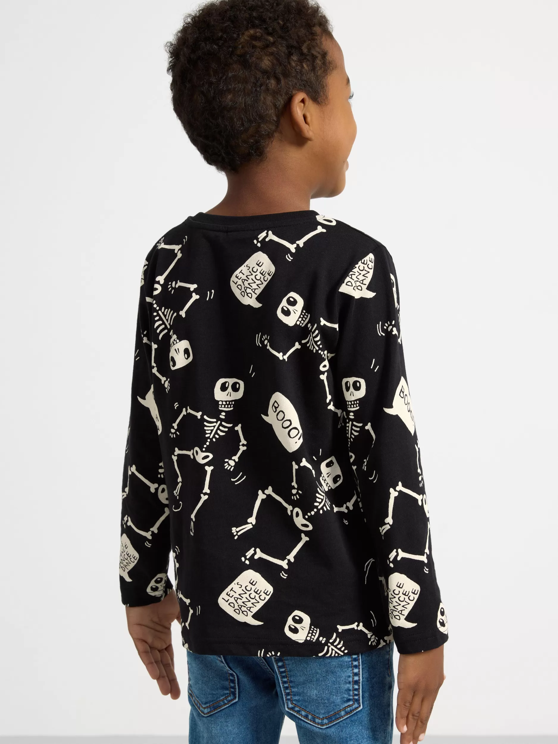 Lindex Topper & T-Skjorter<Langermet Overdel Med Skjelett Black