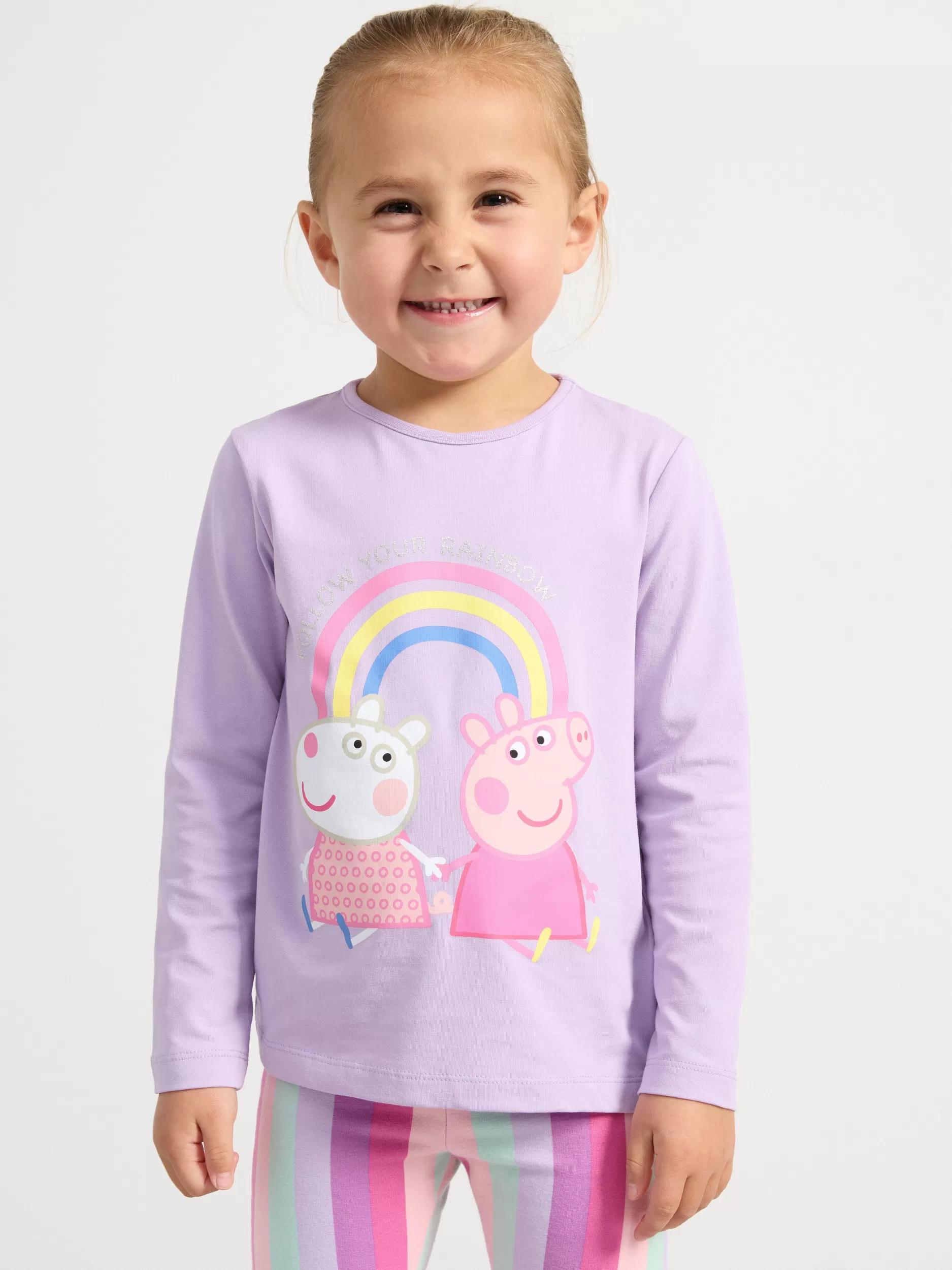 Lindex Topper & T-Skjorter<Langermet Overdel Med Trykk Light Lilac