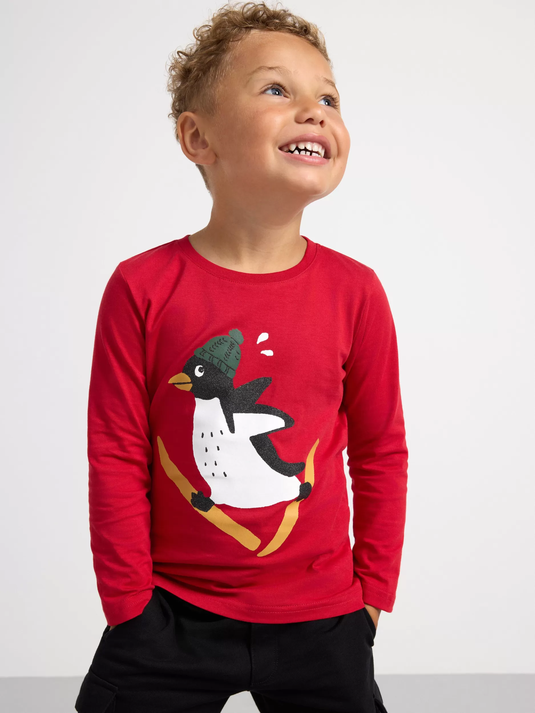 Lindex Topper & T-Skjorter<Langermet Overdel Med Trykk Dark Red
