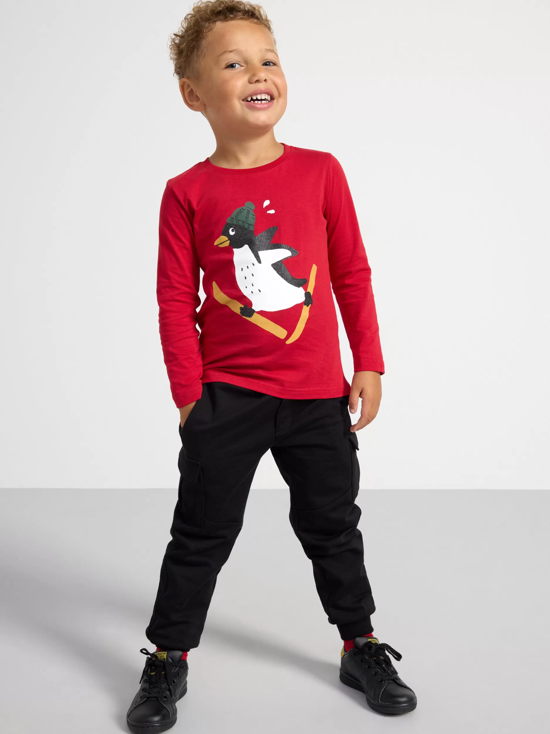Lindex Topper & T-Skjorter<Langermet Overdel Med Trykk Dark Red