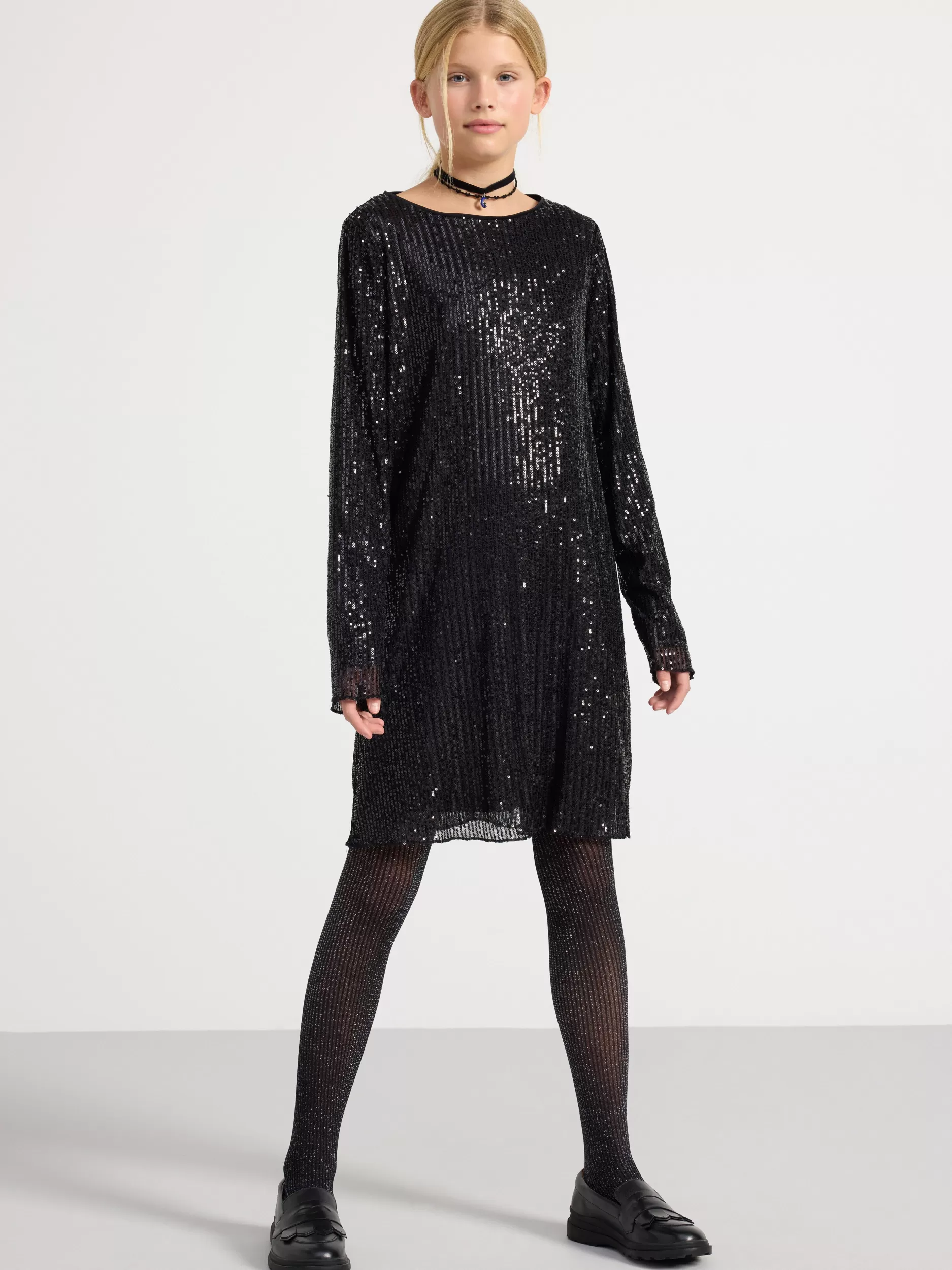 Lindex Kjoler<Langermet Paljettkjole Black