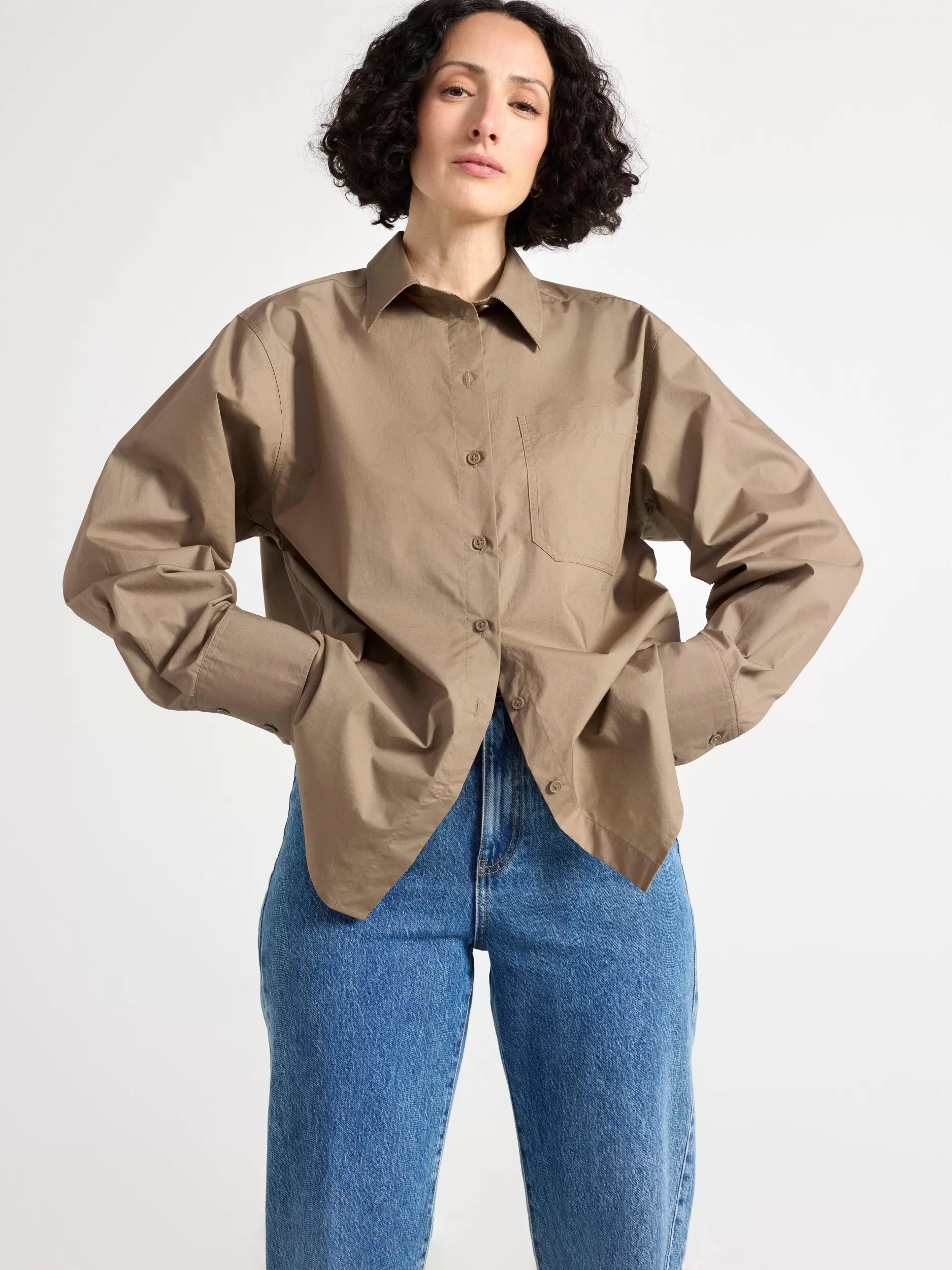 Lindex Bluser & Skjorter<Langermet Skjørte Beige