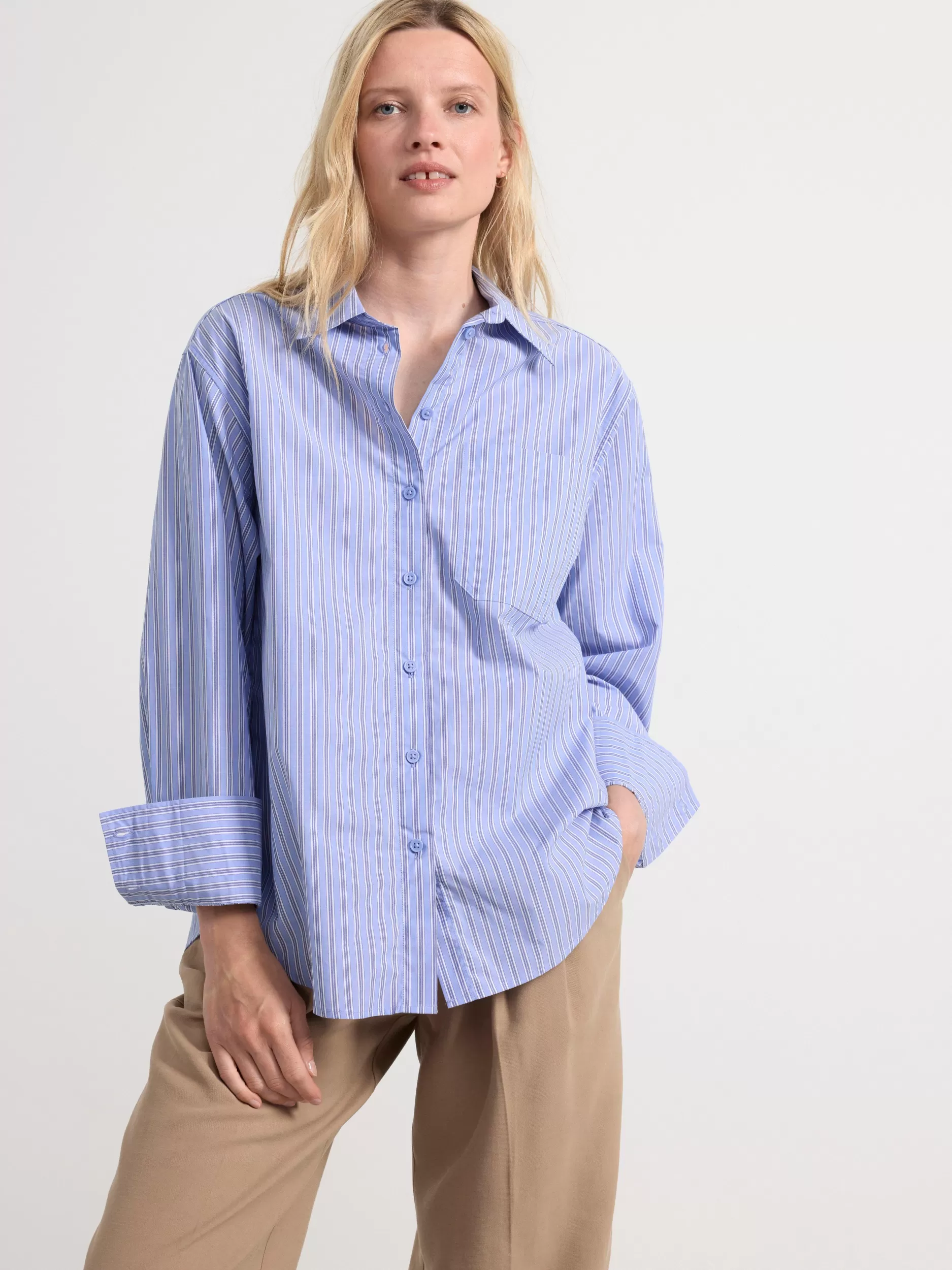 Lindex Bluser & Skjorter<Langermet Skjørte Blue