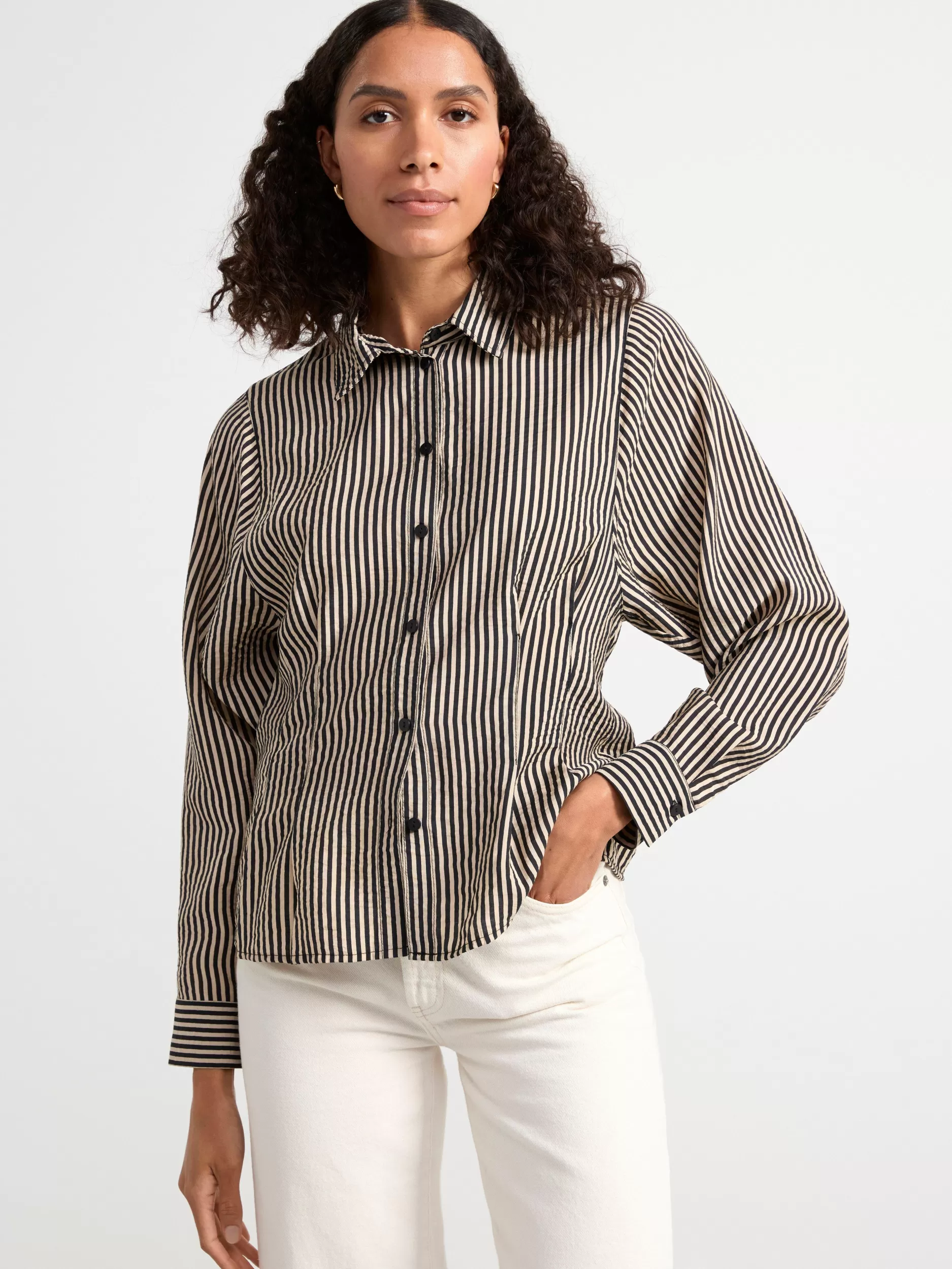 Lindex Bluser & Skjorter<Langermet Skjørte Beige