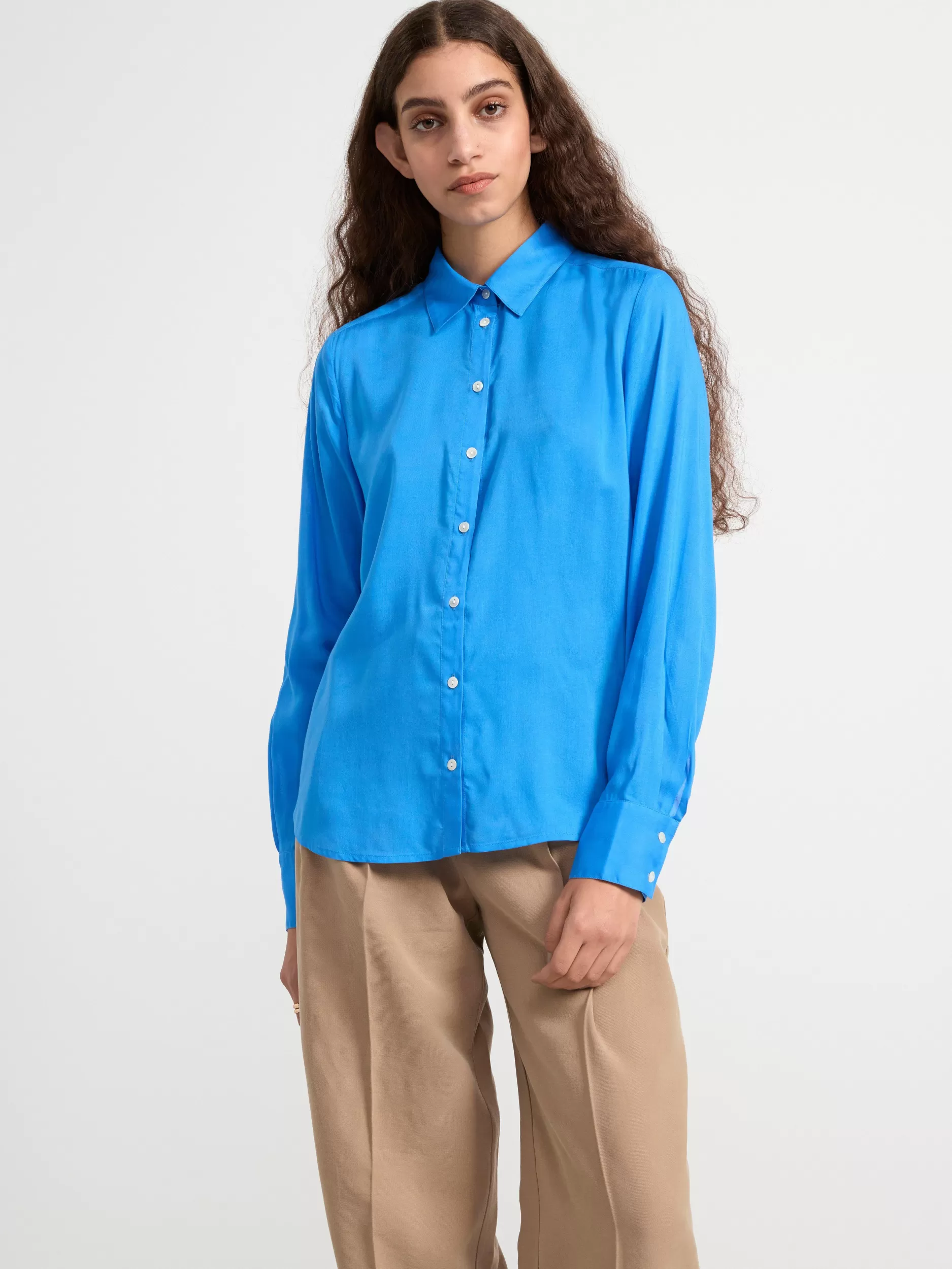 Lindex Bluser & Skjorter<Langermet Skjørte Strong Blue