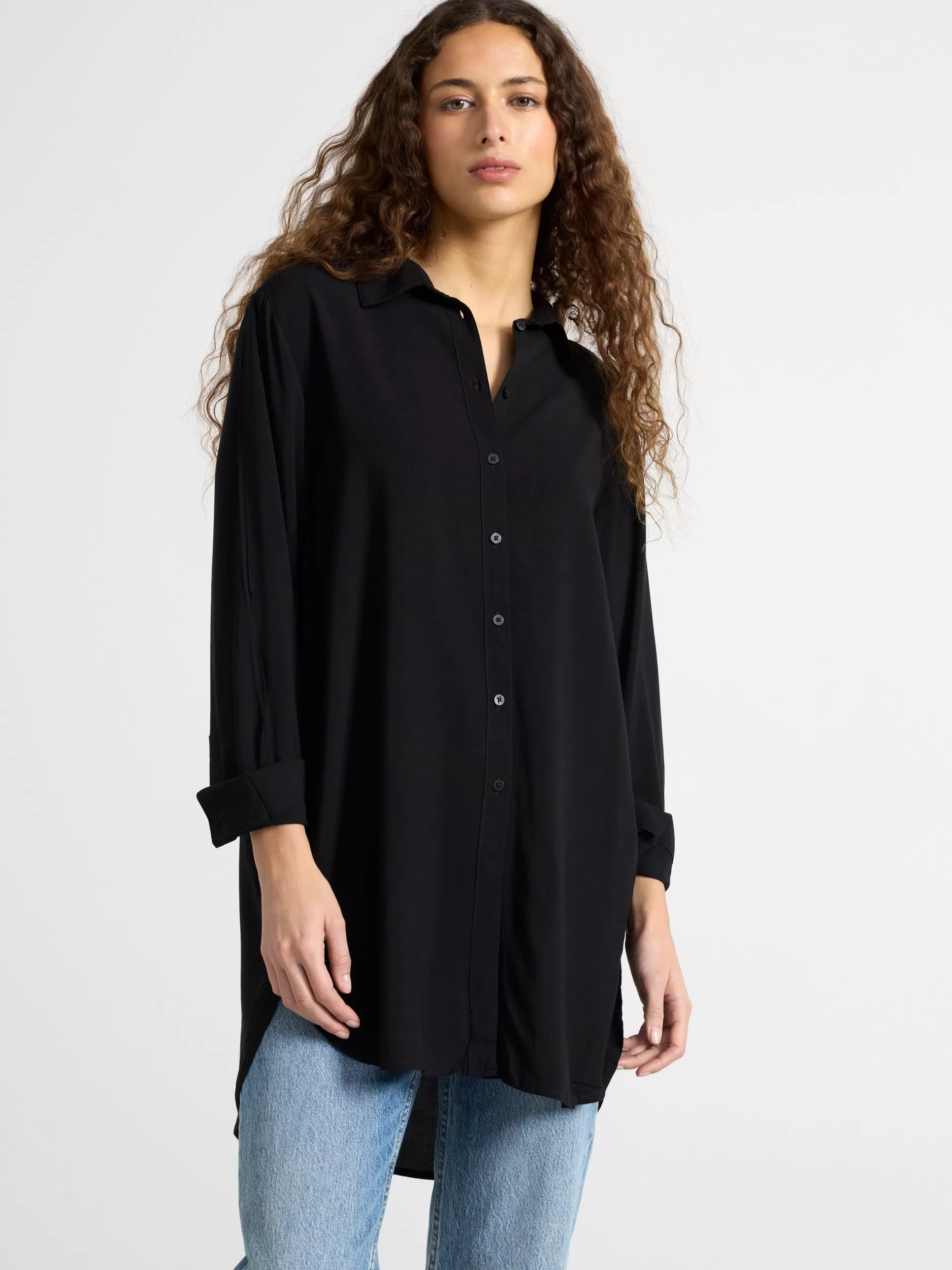 Lindex Bluser & Skjorter<Langermet Skjørte Black