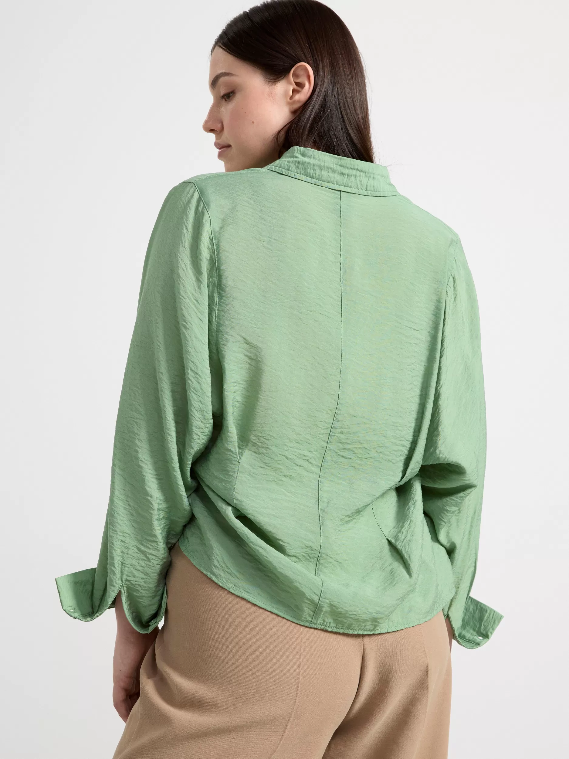 Lindex Bluser & Skjorter<Langermet Skjørte Light Dusty Green