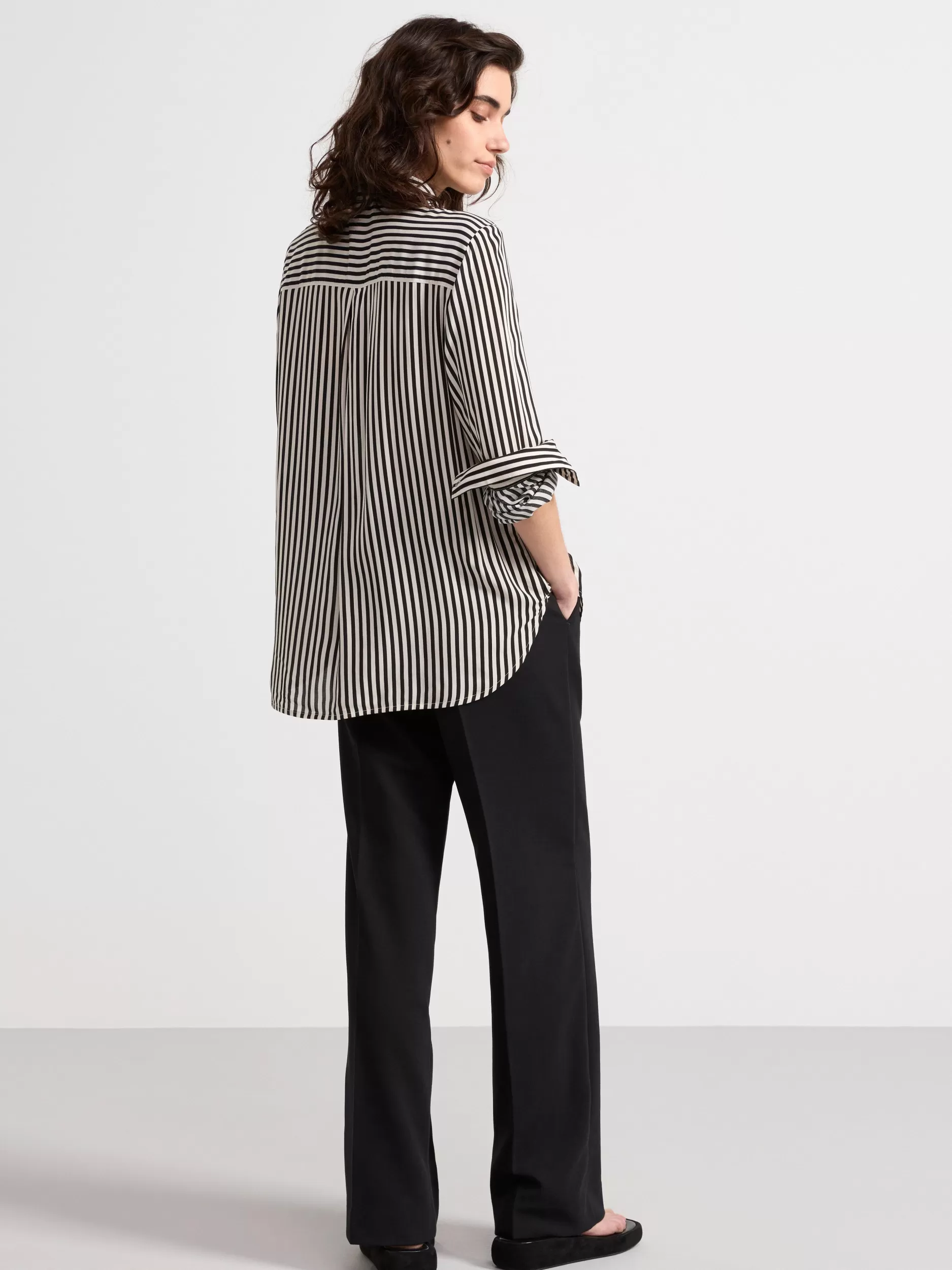 Lindex Bluser & Skjorter<Langermet Skjørte Black