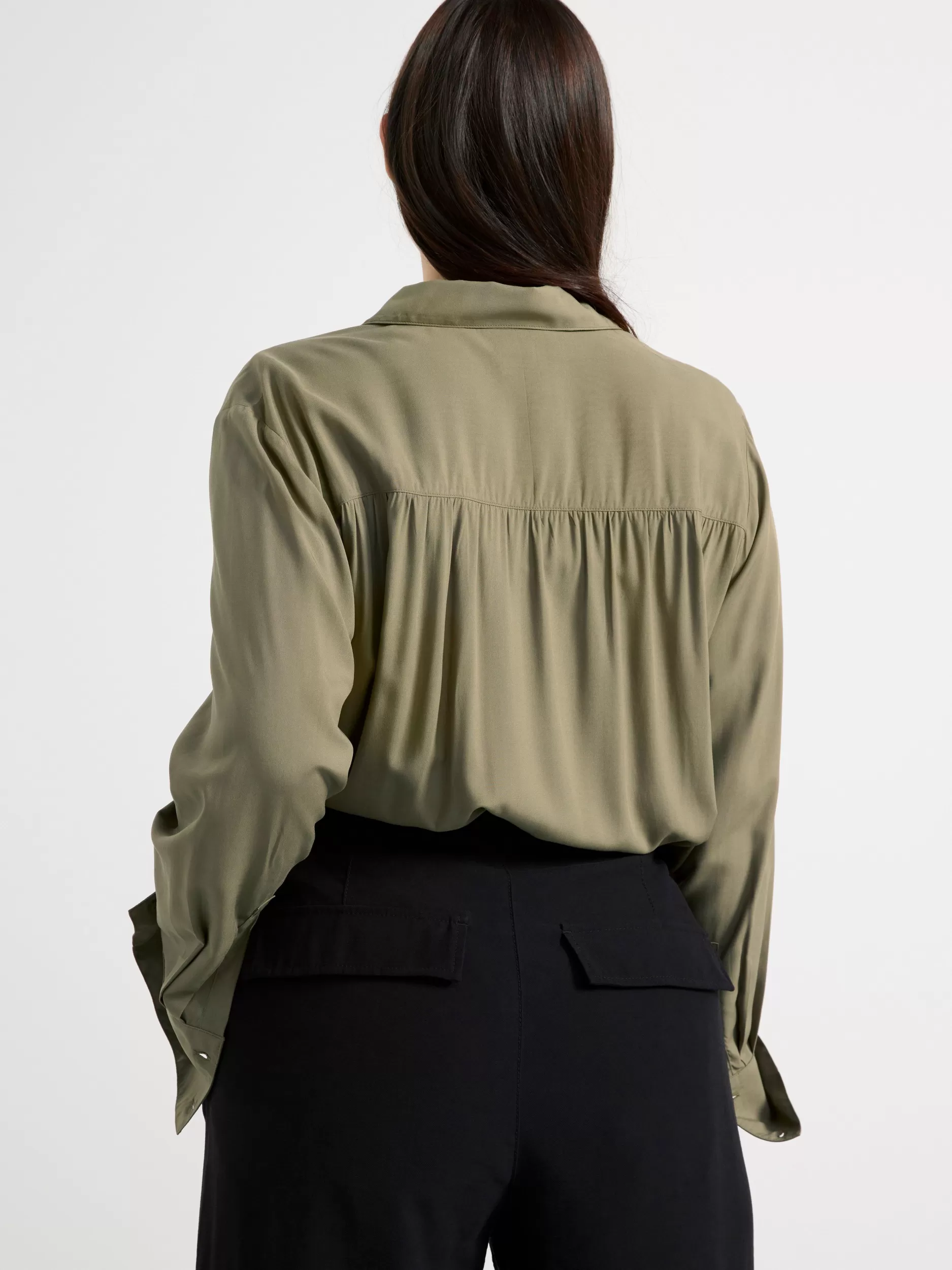 Lindex Bluser & Skjorter<Langermet Skjørte Light Dusty Khaki