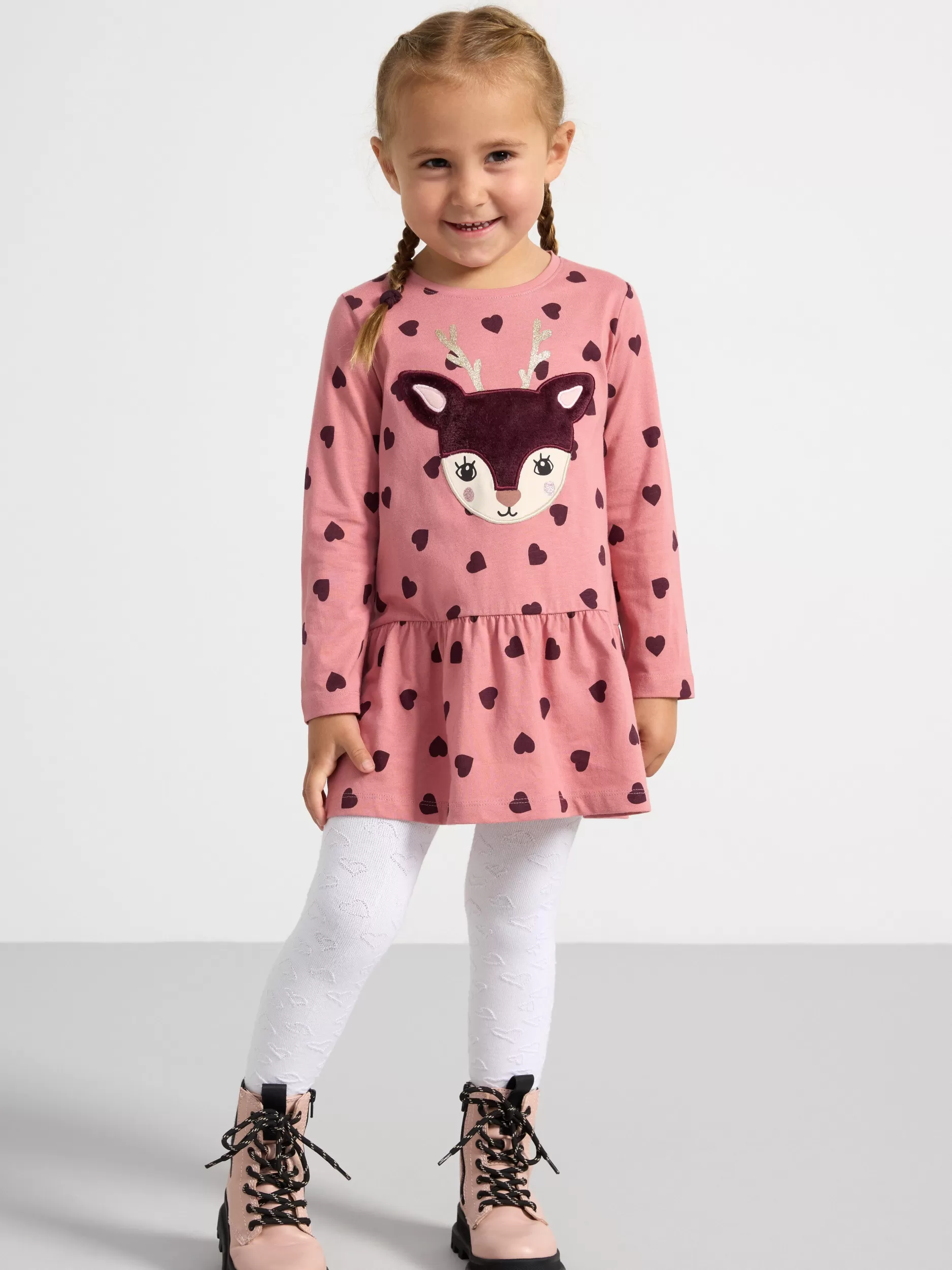 Lindex Kjoler<Langermet Tunika Med Trykk Dusty Pink
