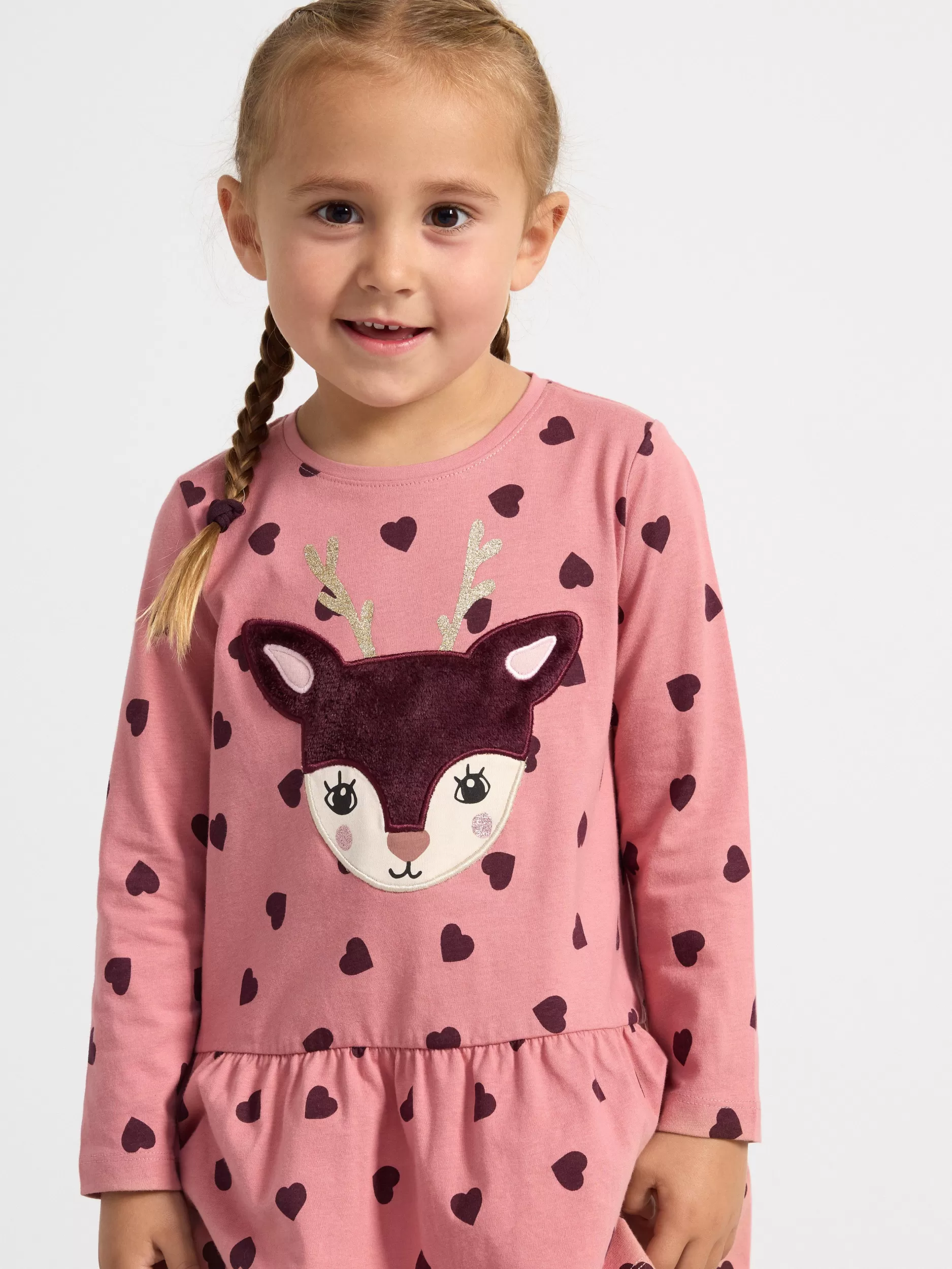 Lindex Kjoler<Langermet Tunika Med Trykk Dusty Pink