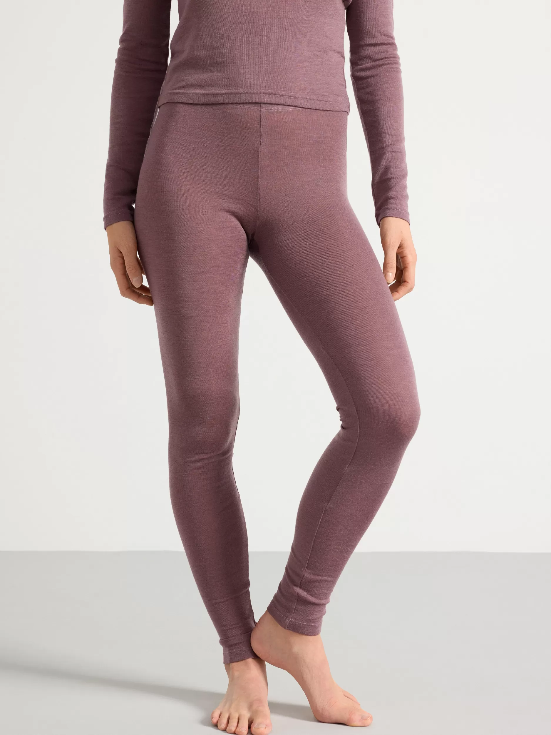 Lindex Ullundertøy<Leggings I Merinoull Dusty Lilac
