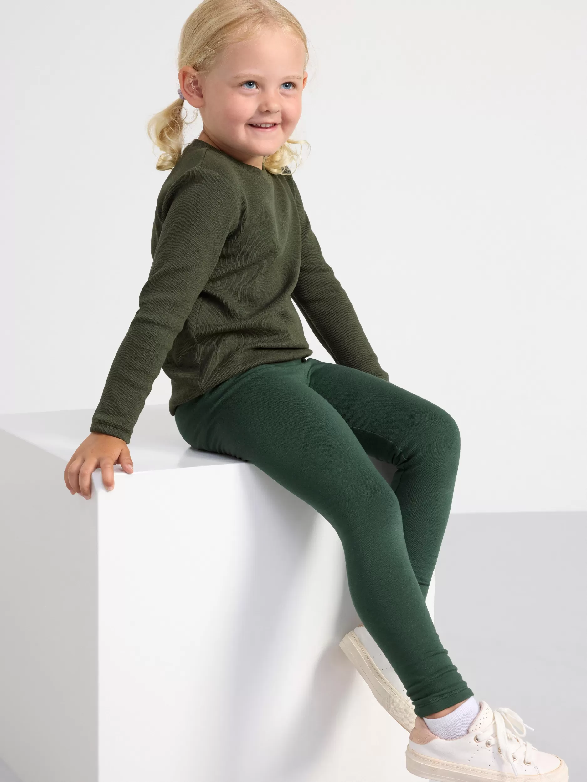 Lindex Basisplagg 3 For 2<Leggings Med Borstet Innside Dark Dusty Green
