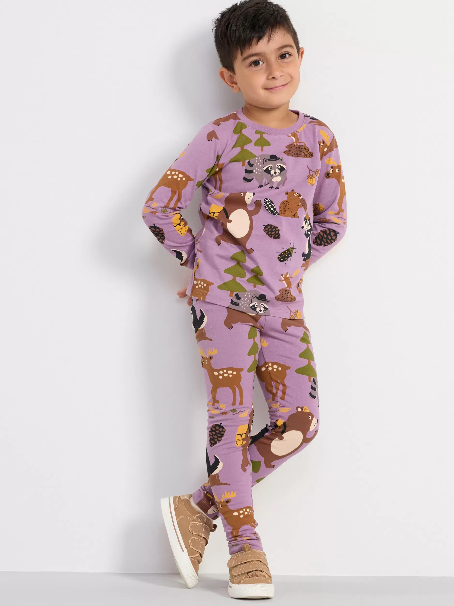 Lindex Bukser & Leggings<Leggings Med Dyretrykk Light Dusty Lilac
