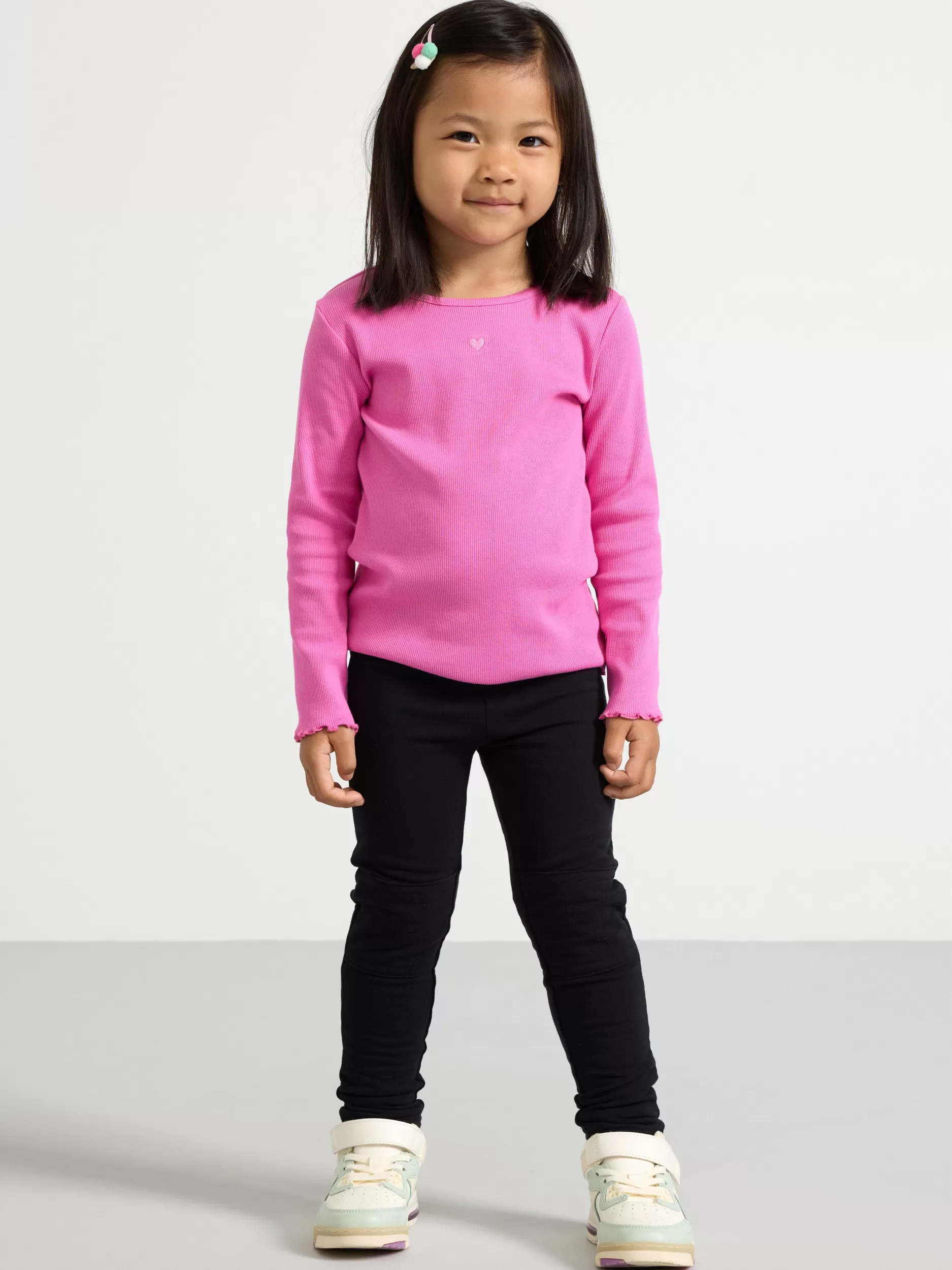 Lindex Bukser & Leggings<Leggings Med Knelapper Og Borstet Innside Black
