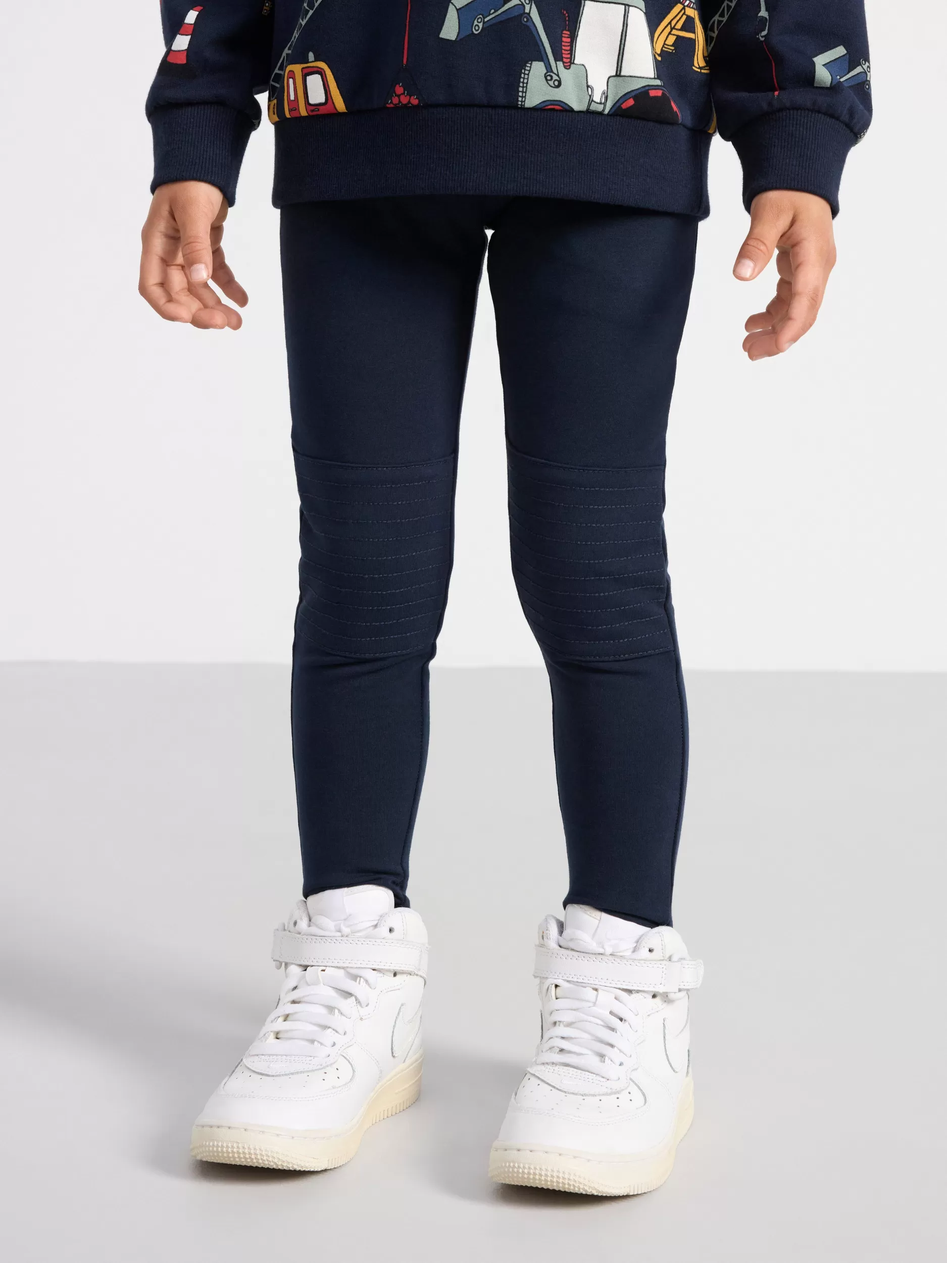Lindex Bukser & Leggings<Leggings Med Knelapper Og Borstet Innside Dark Navy